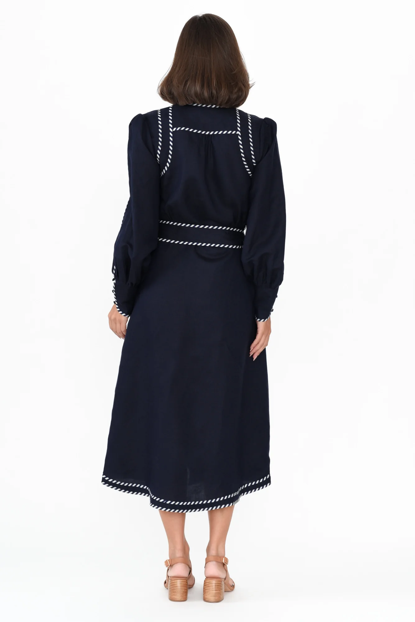 Nova Navy Ink Linen Blend Dress
