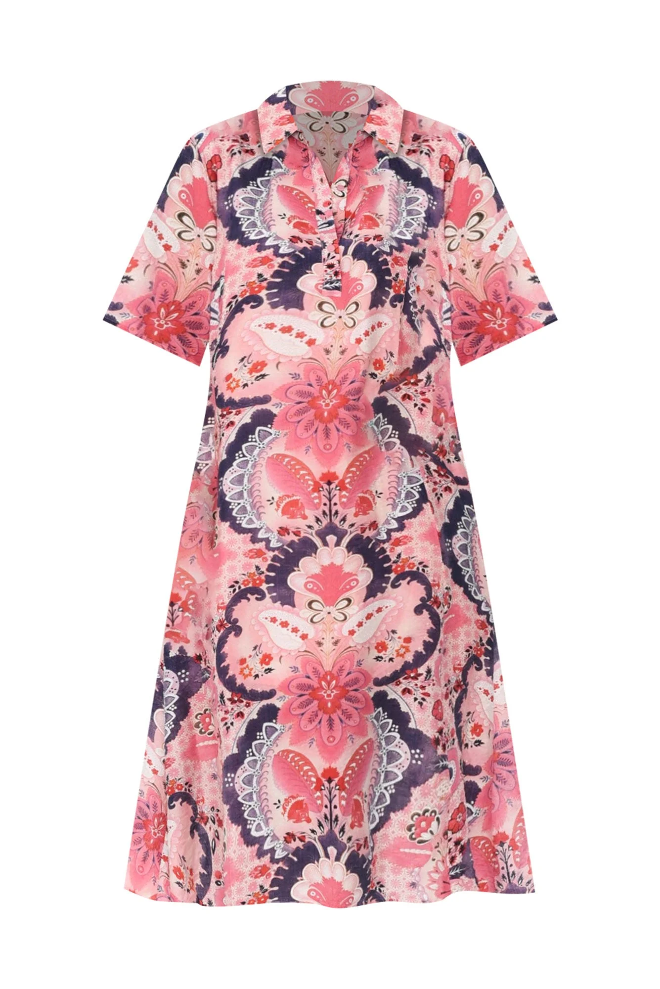 Jaime Pink Paisley Midi Dress
