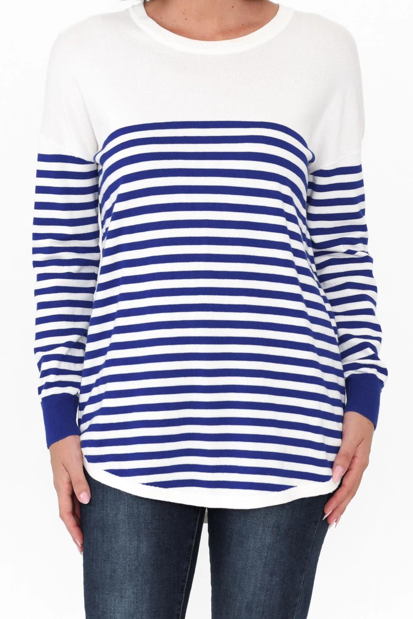 Sophie Cobalt Stripe Knit Jumper