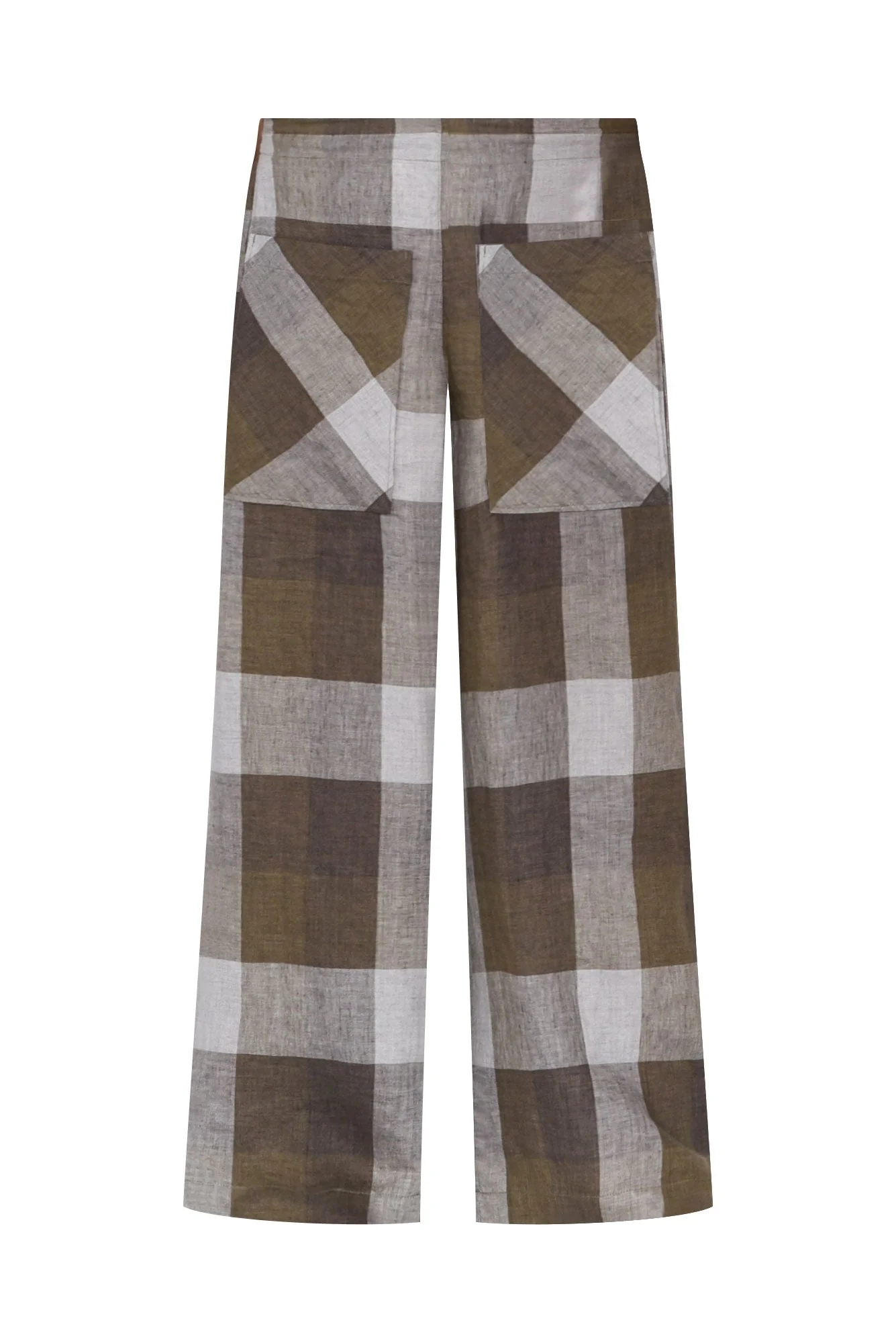 Romney Chocolate Check Linen Pocket Pants