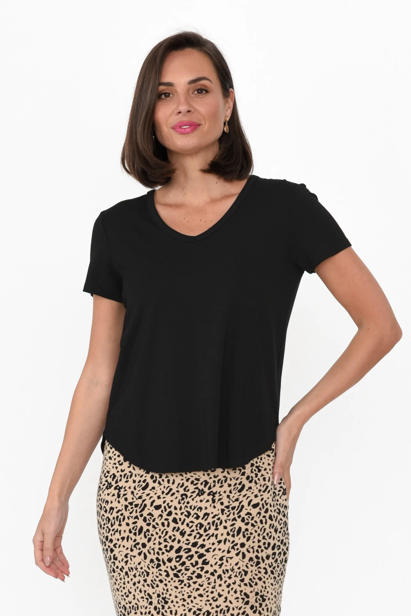 Veronica Black Bamboo Tee