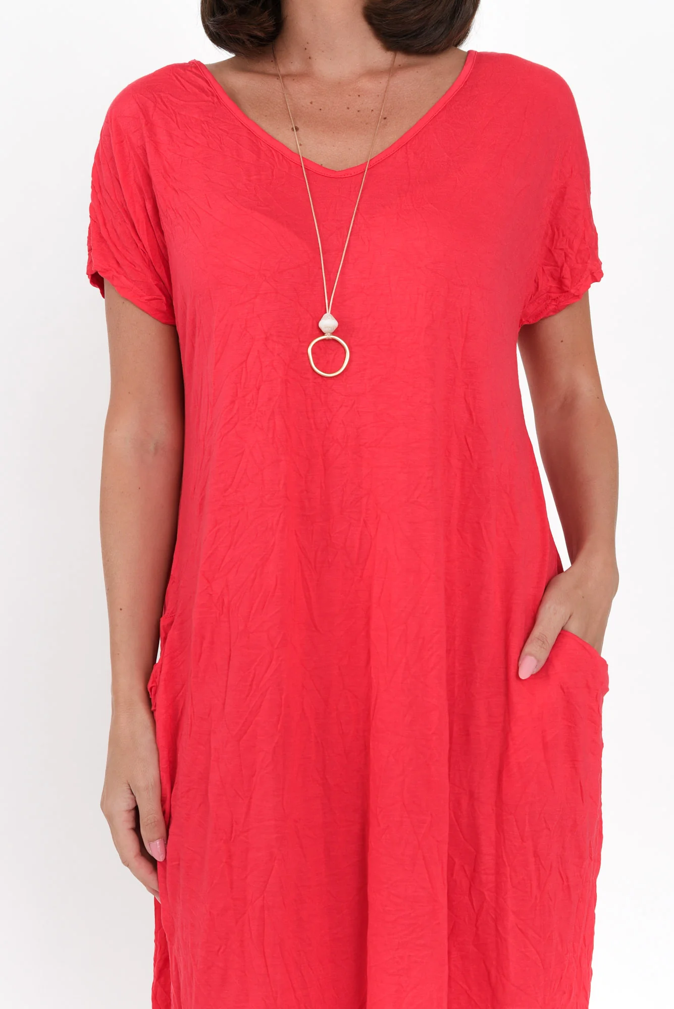 Travel Berry Crinkle Cotton Maxi Dress