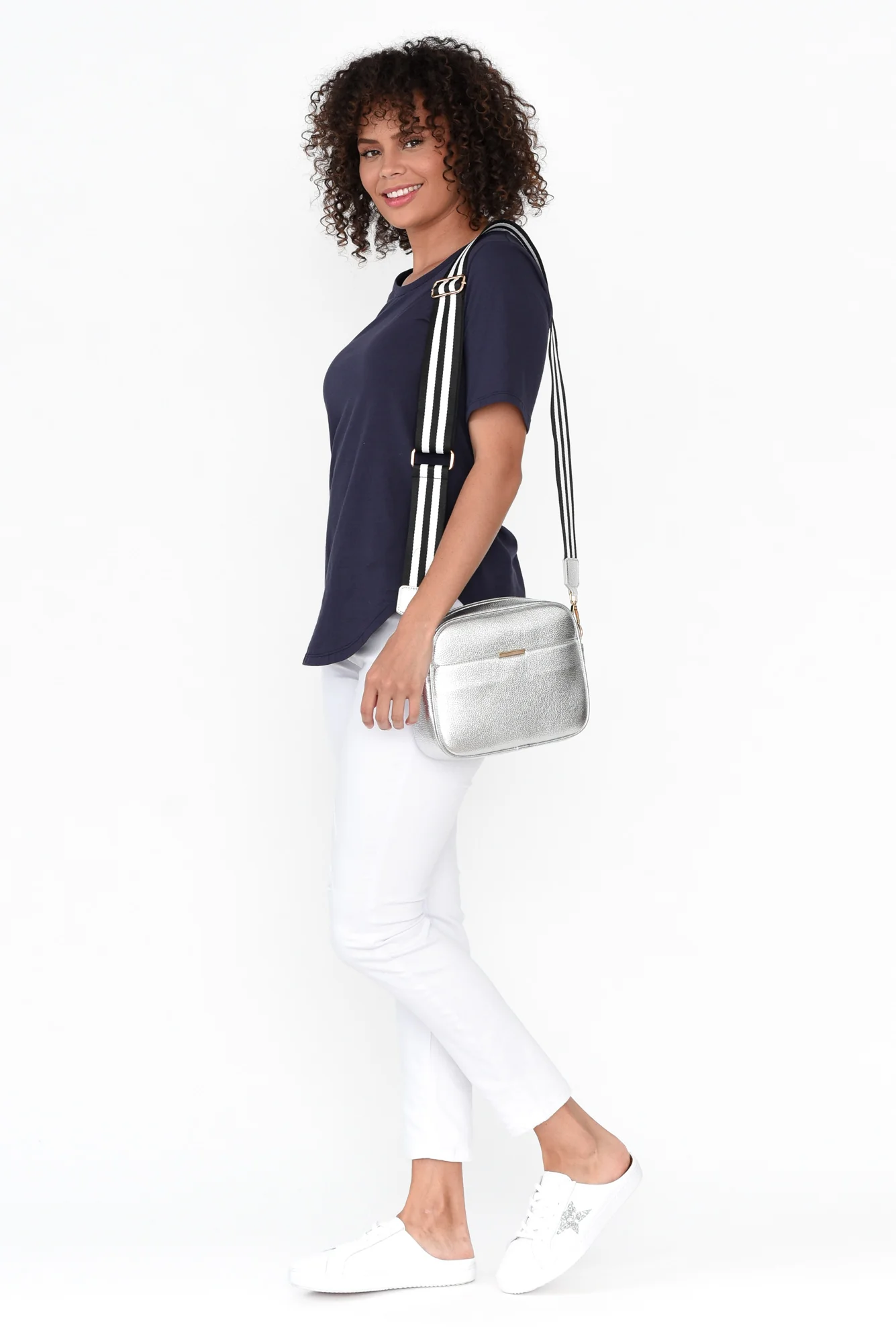 Ariana Navy Cotton Tee