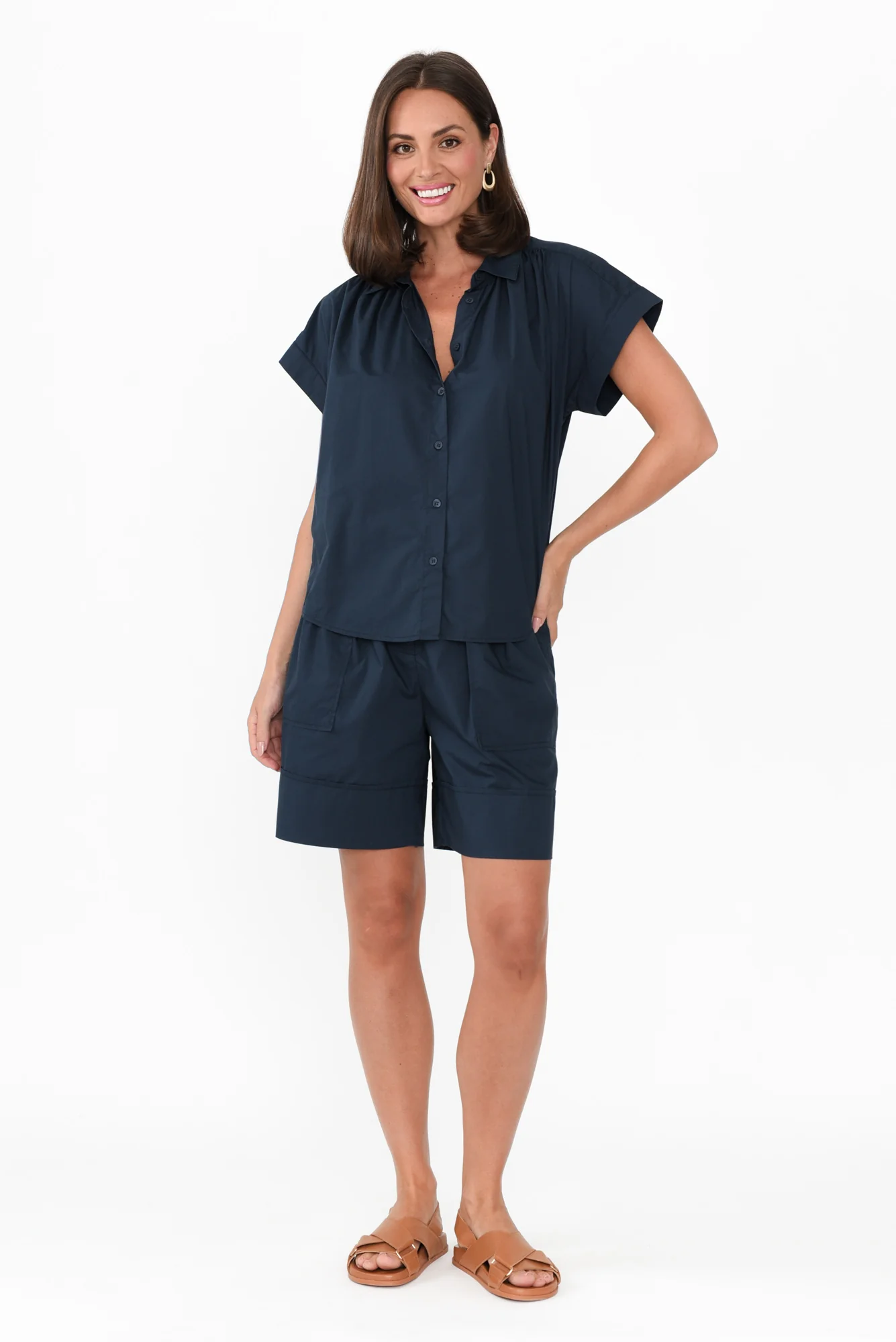 Harlyn Navy Cotton Shorts