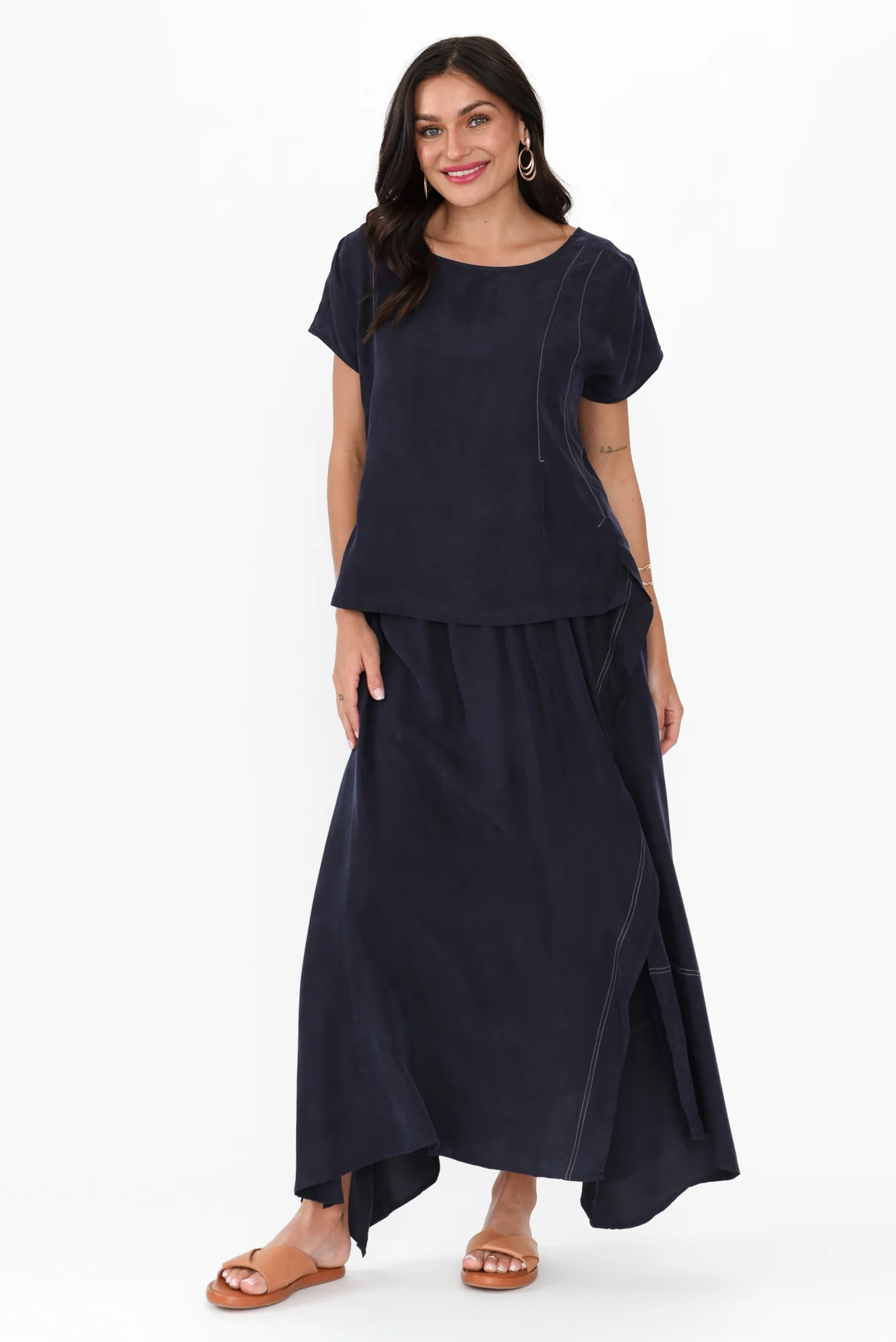 Vault Navy Cupro Reversible Top