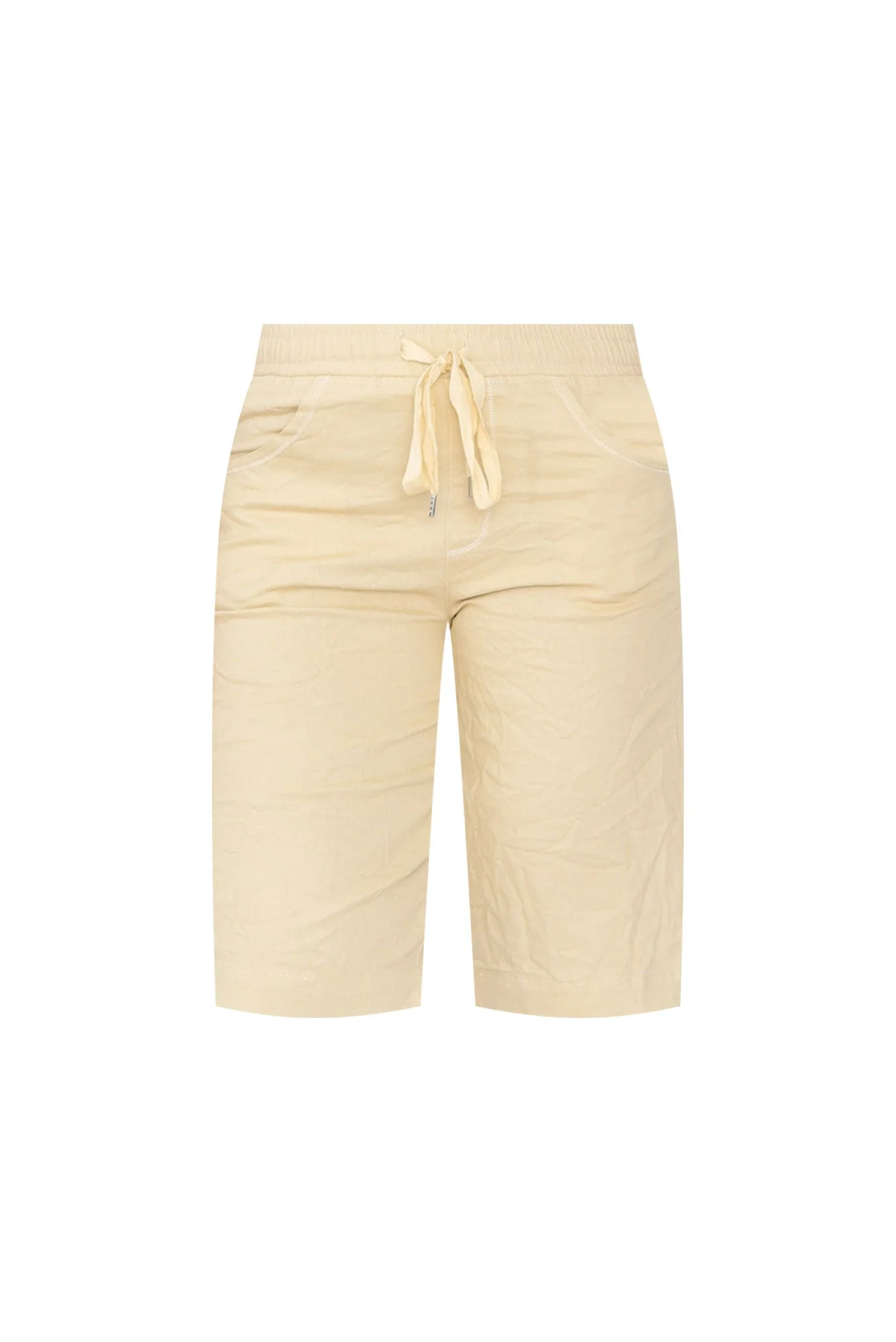 Asha Natural Cotton Blend Drawstring Shorts