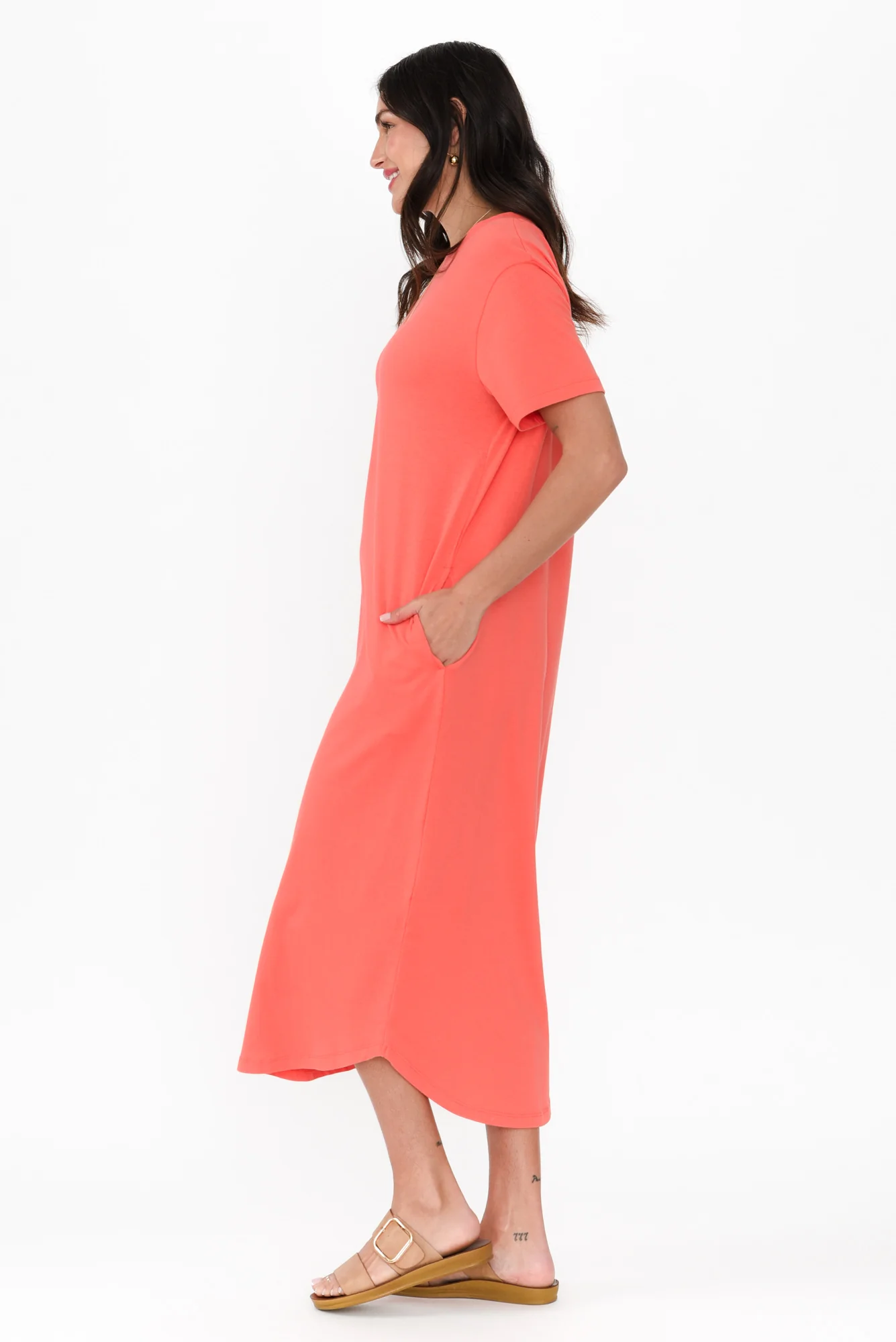 Ottawa Coral Cotton Tee Dress