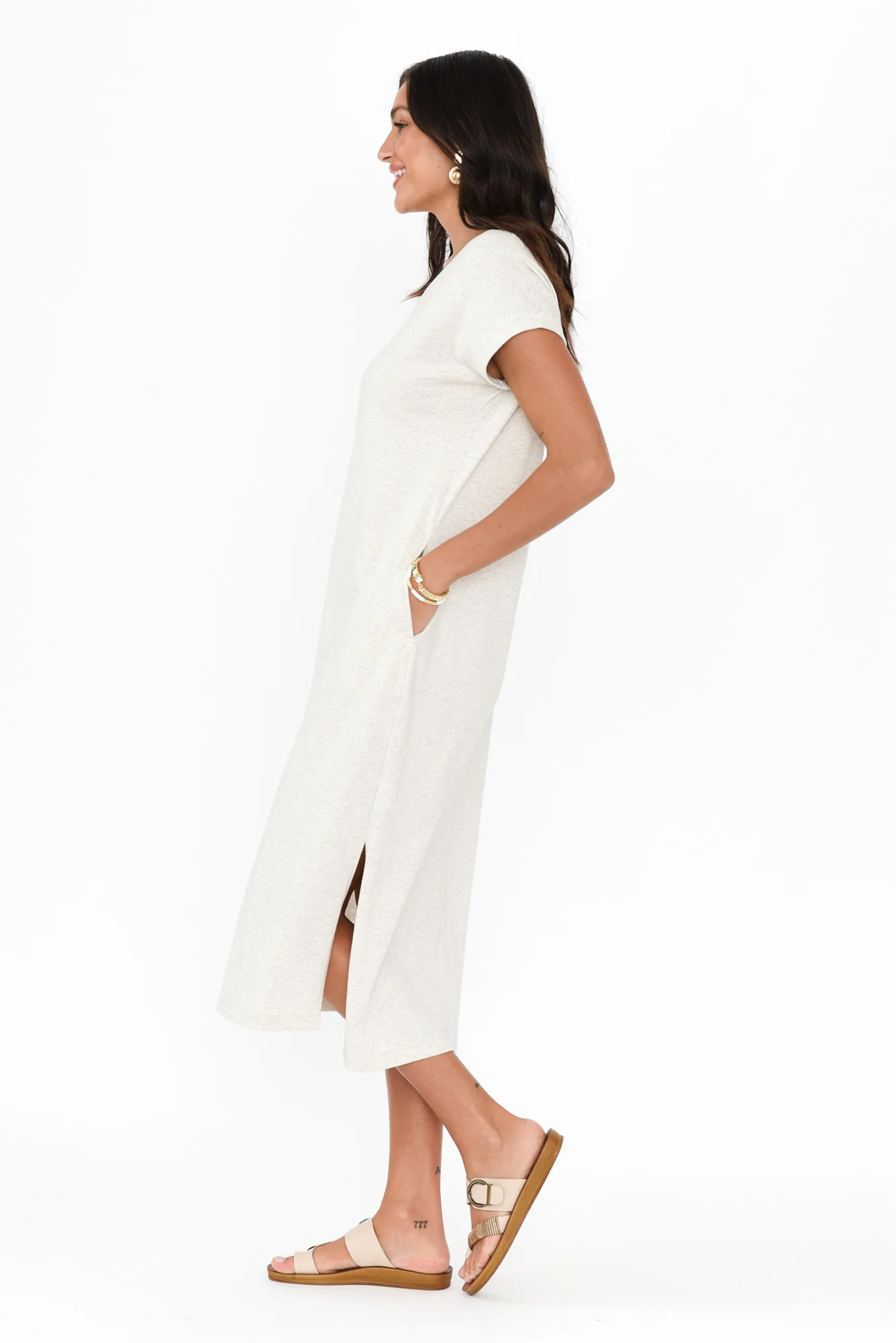 Lavin Grey Marle Cotton Stretch Dress