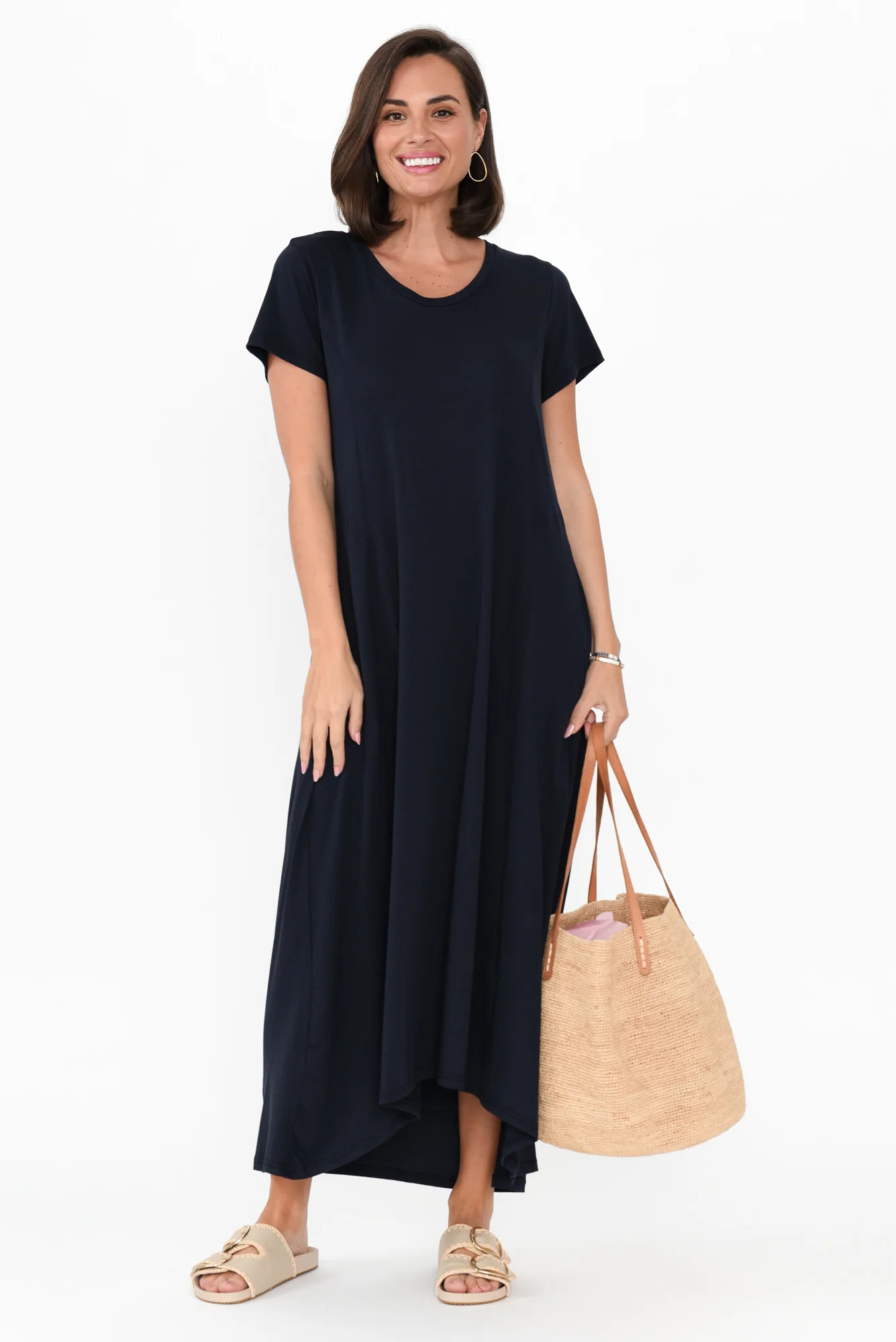 Patrick Navy Cotton Pocket Dress