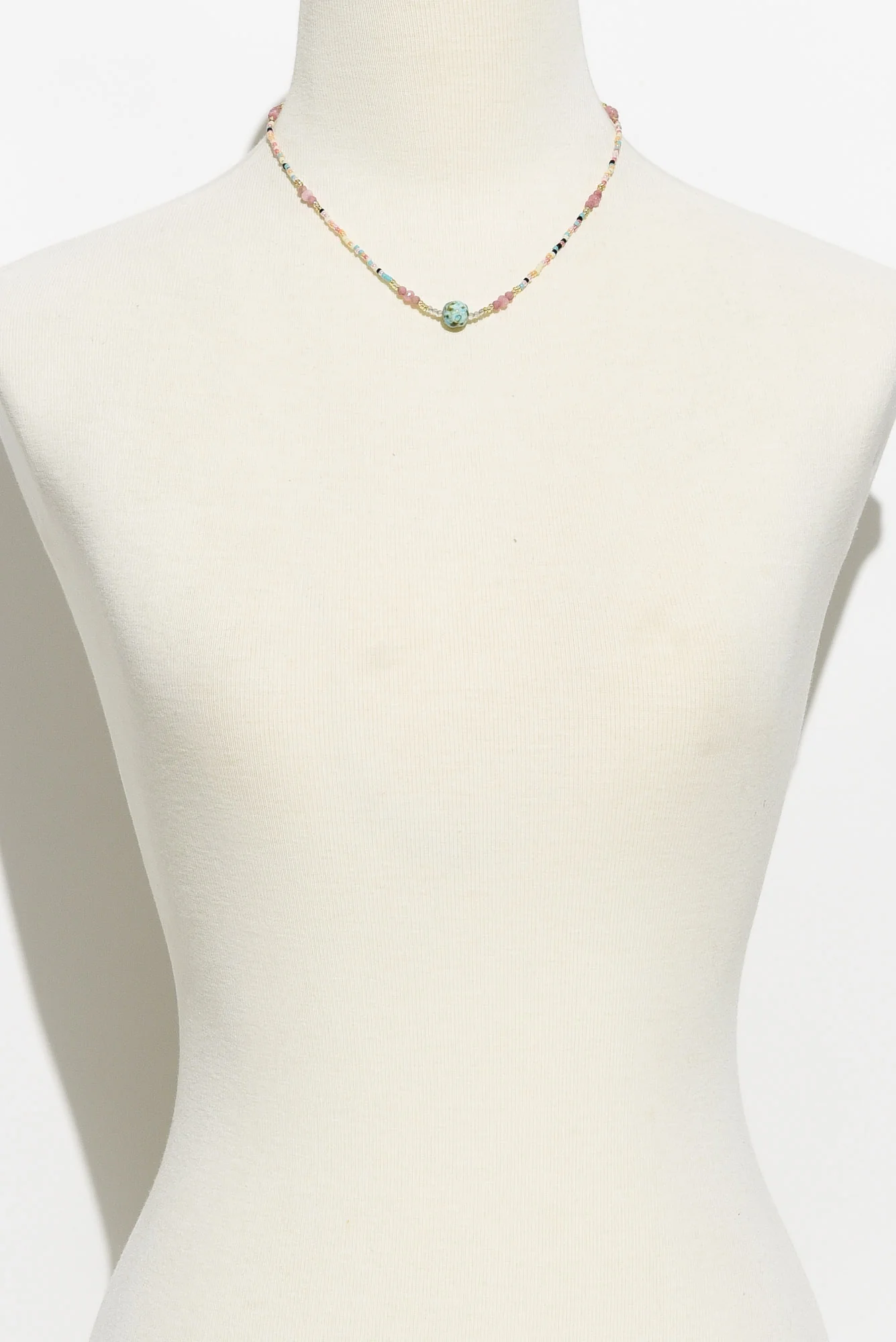 Kilda Pink Multi Beaded Necklace