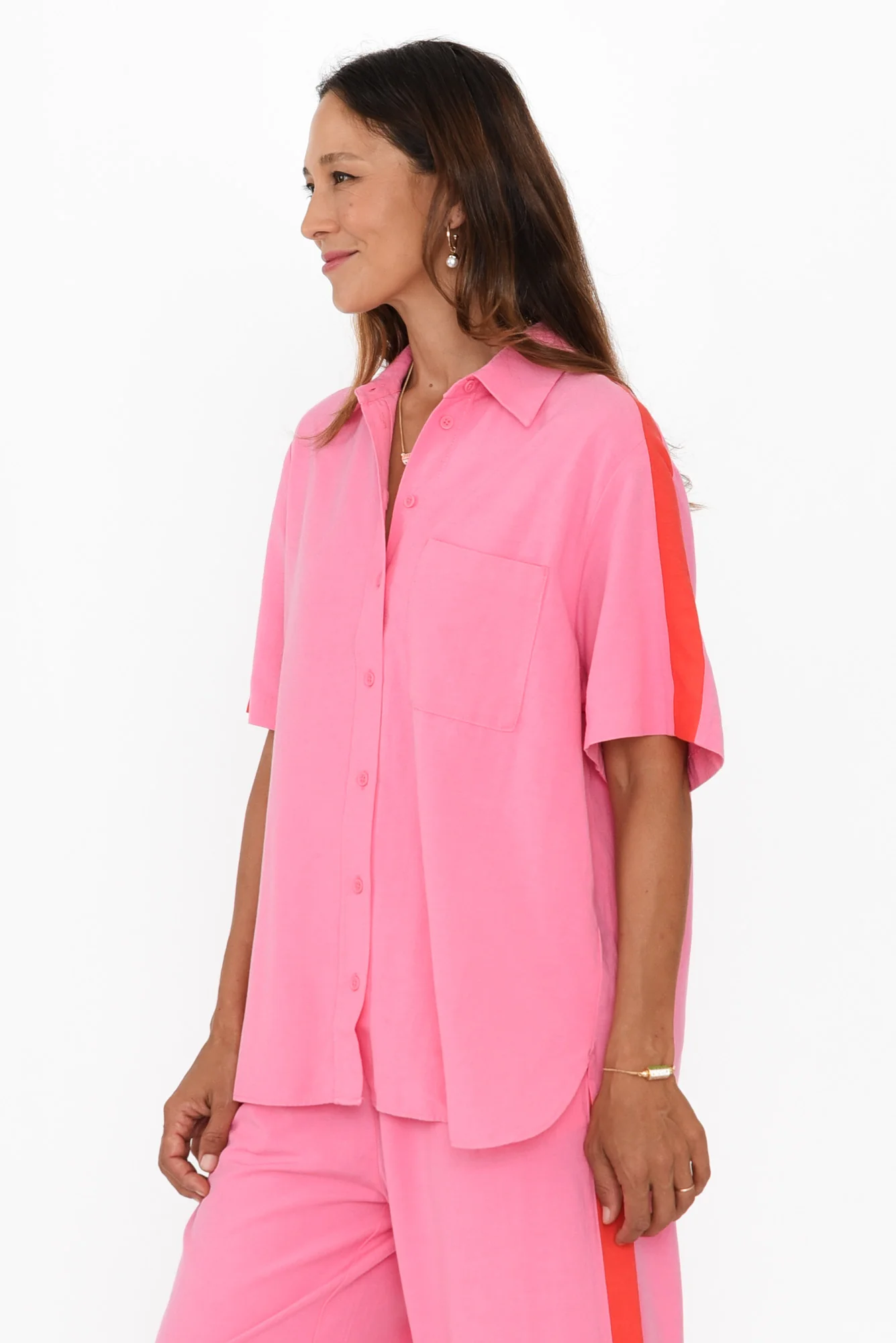 Francis Pink Stripe Pocket Shirt