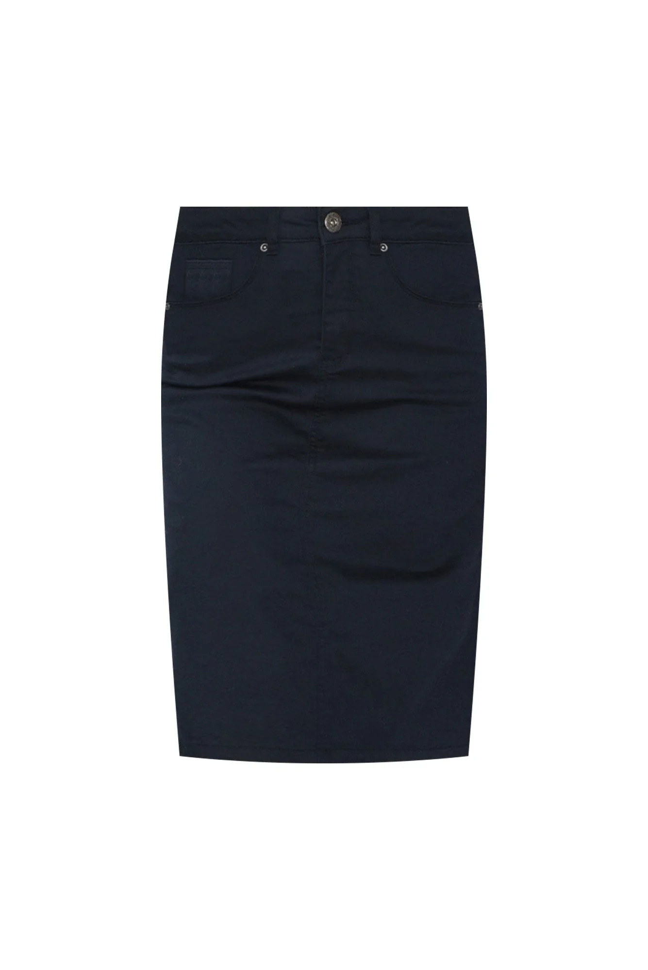Palin Navy Zip Front Skirt