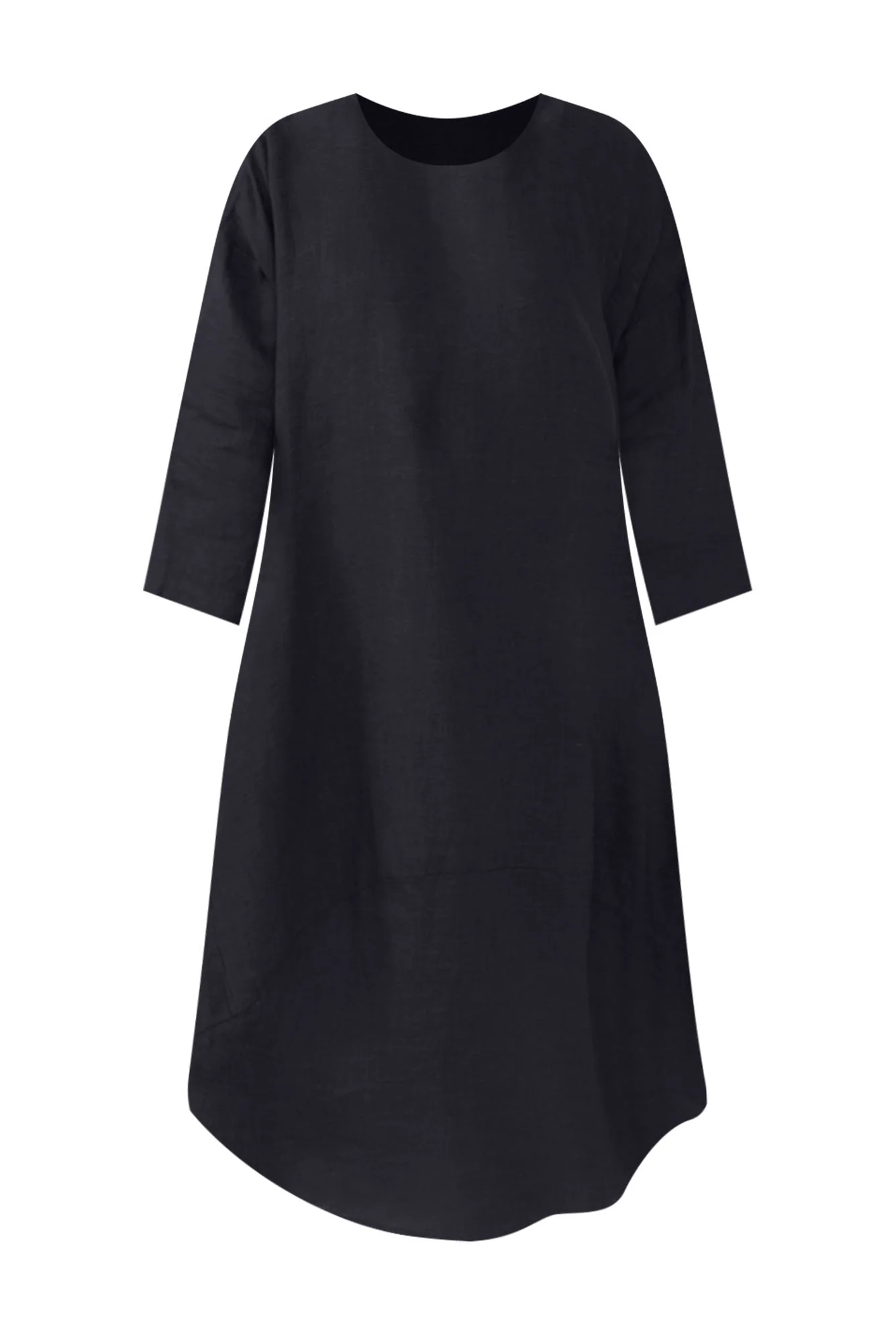 Kana Navy Linen Dress
