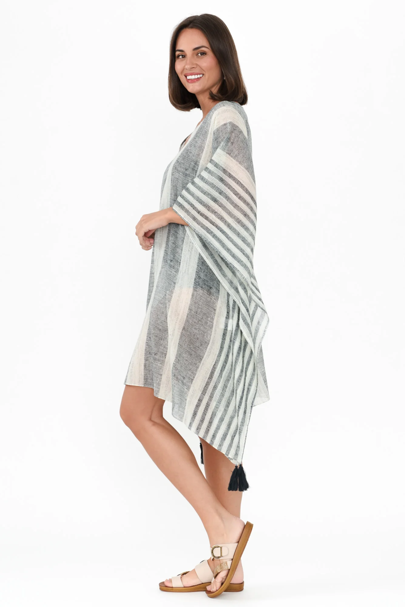 Stella Navy Stripe Cotton Kaftan