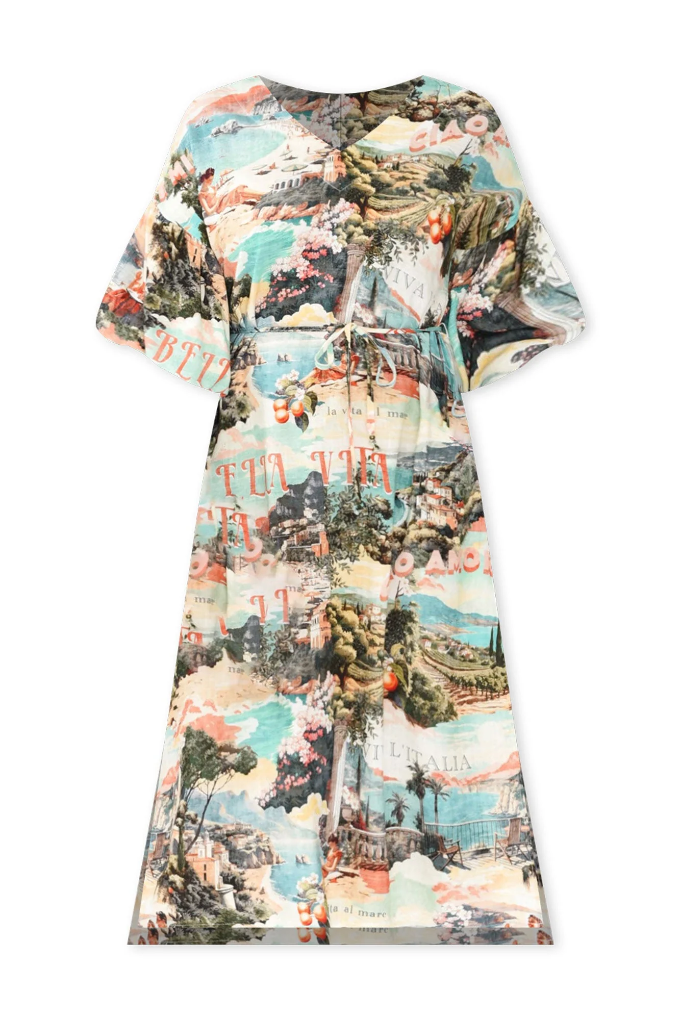 Envy Blue Island Linen Blend Dress