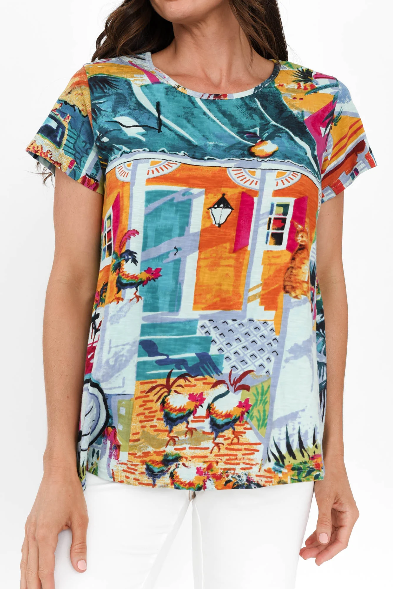 Zani Orange Florida Cotton Top