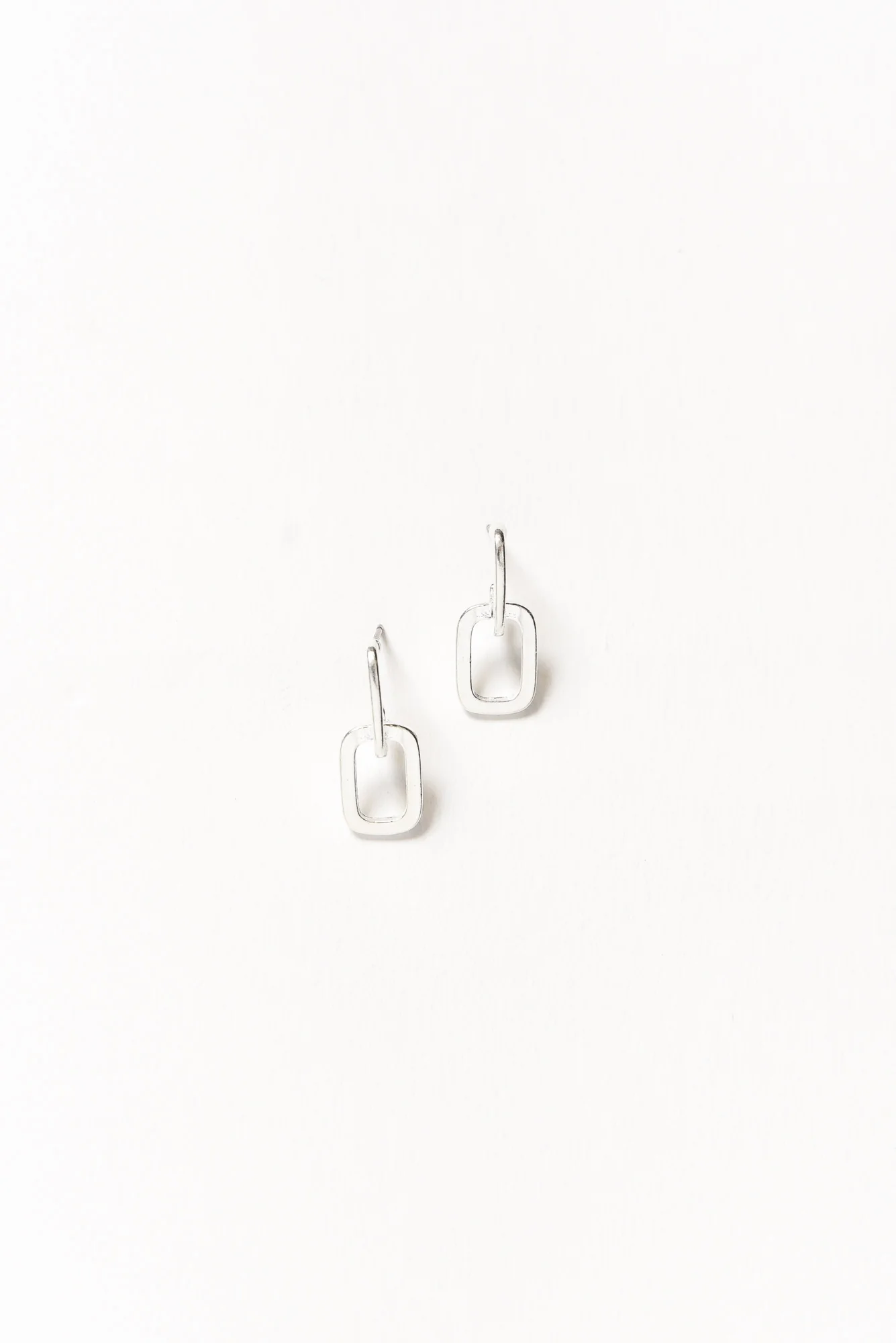 Jeanie Silver Rectangle Drop Earrings