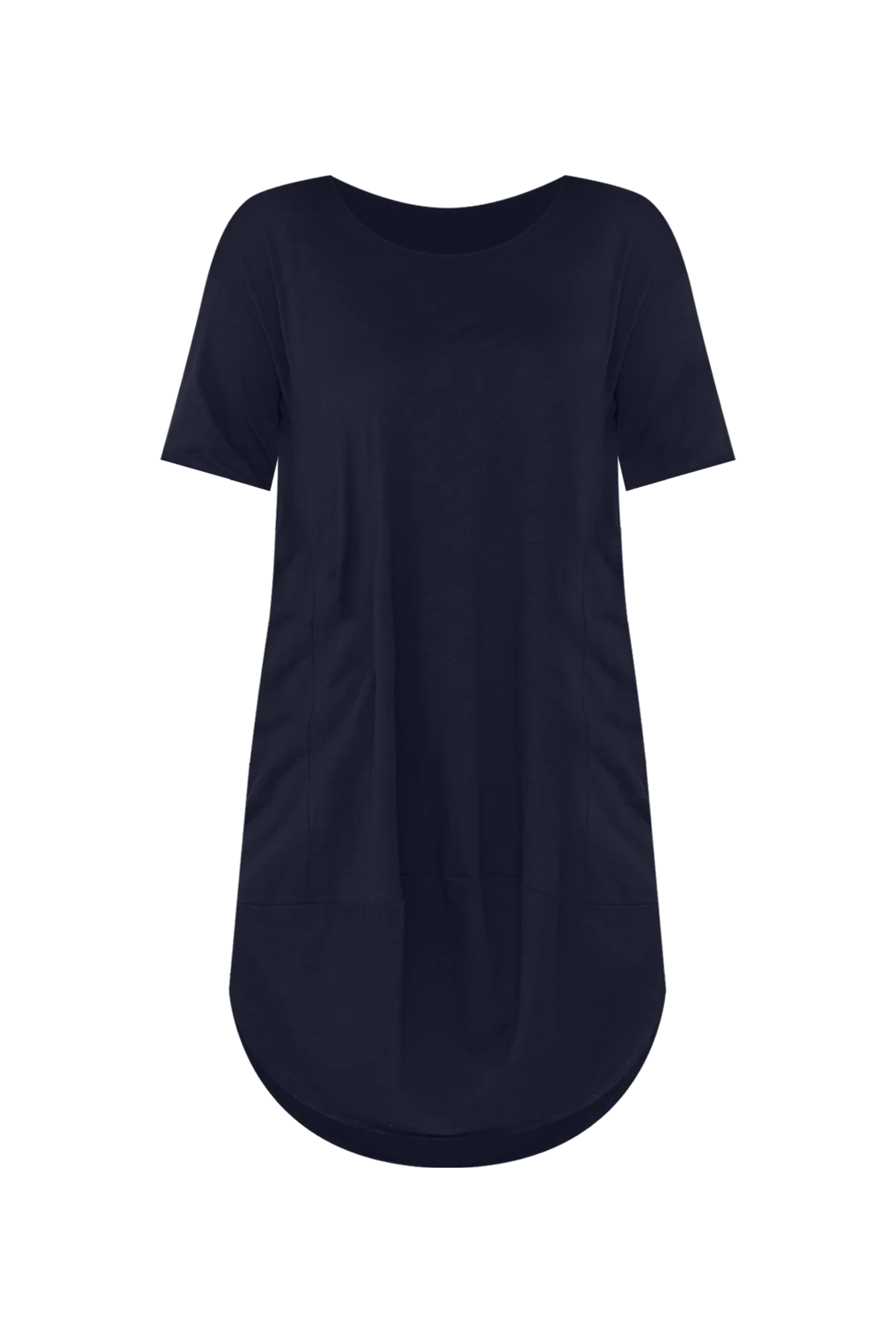 Mita Navy Cotton Slub Scoop Dress