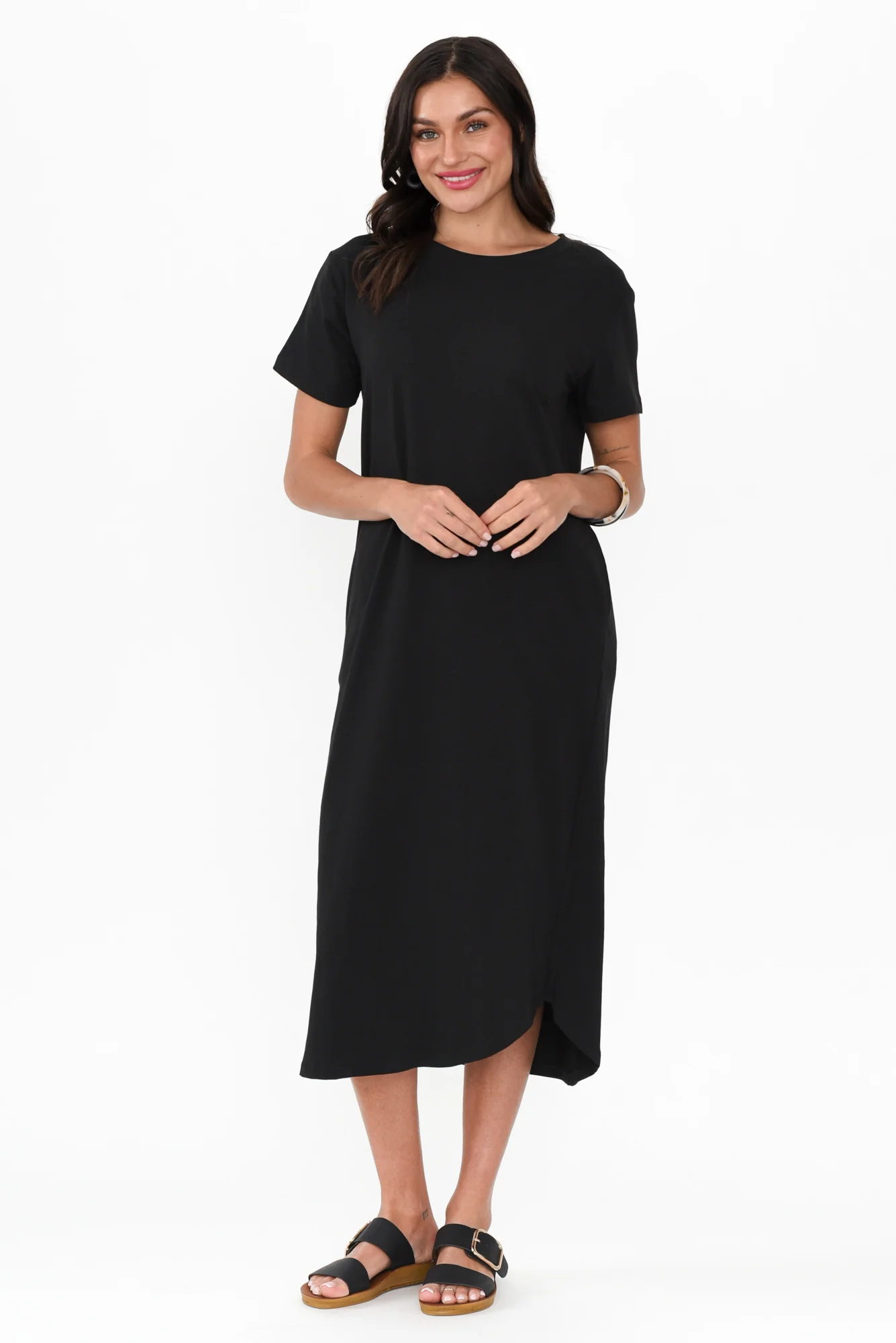 Ottawa Black Cotton Tee Dress