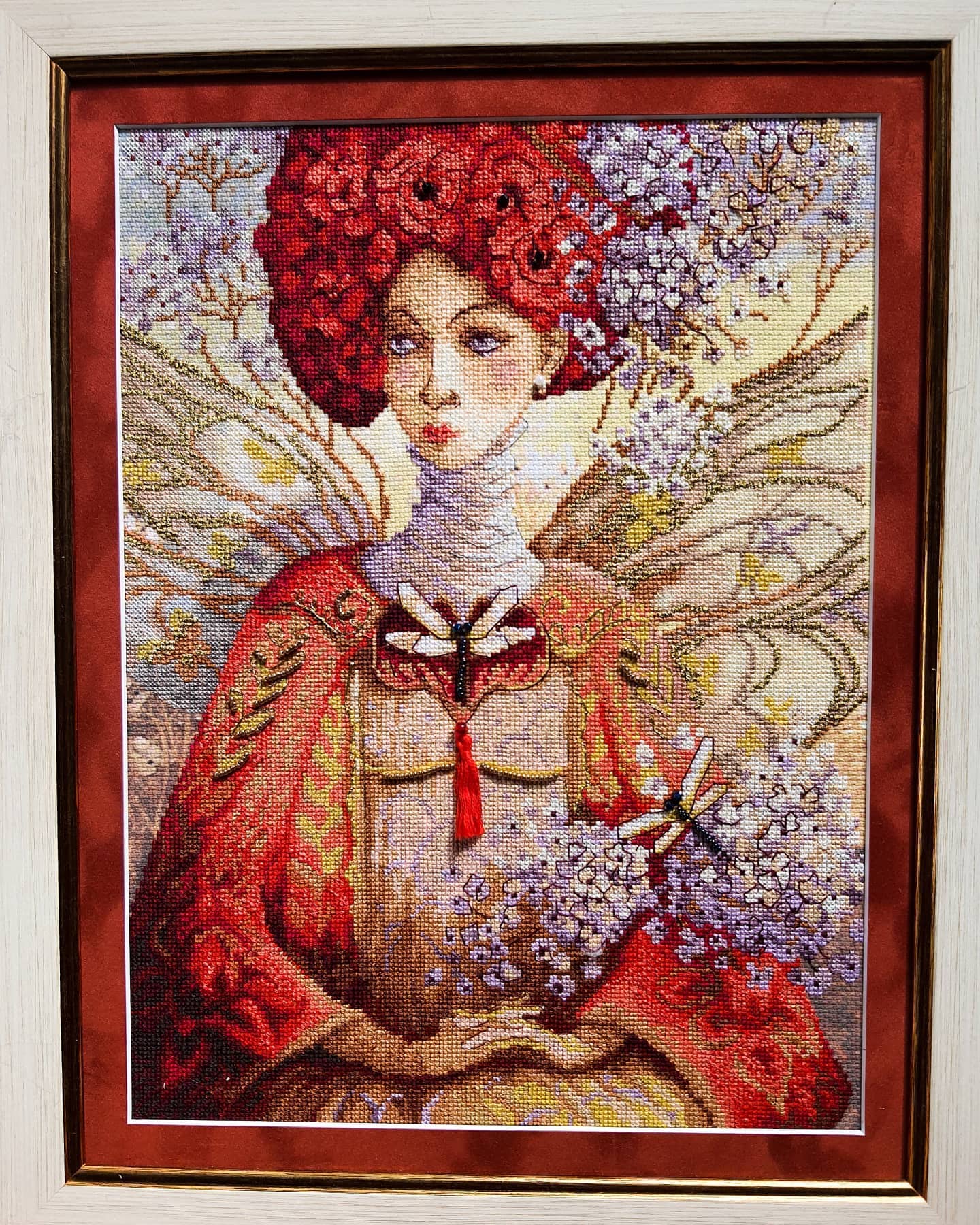 DIY Cross stitch kit with a printed canvas 