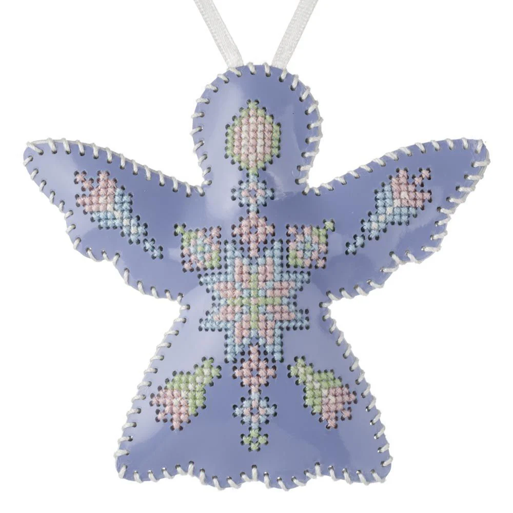 Cross Stitch Kit Angel Christmas Ornament DIY Christmas Ornament on Faux Leather