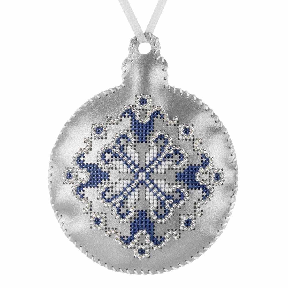 Cross Stitch Kit Bauble Christmas Ornament DIY Christmas Ornament on Faux Leather