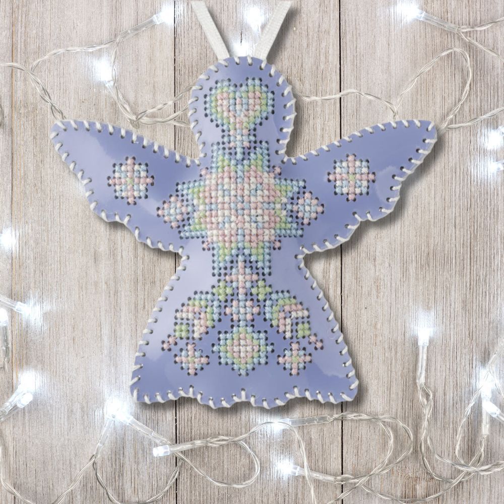 Cross Stitch Kit Angel Christmas Ornament DIY Christmas Ornament on Faux Leather