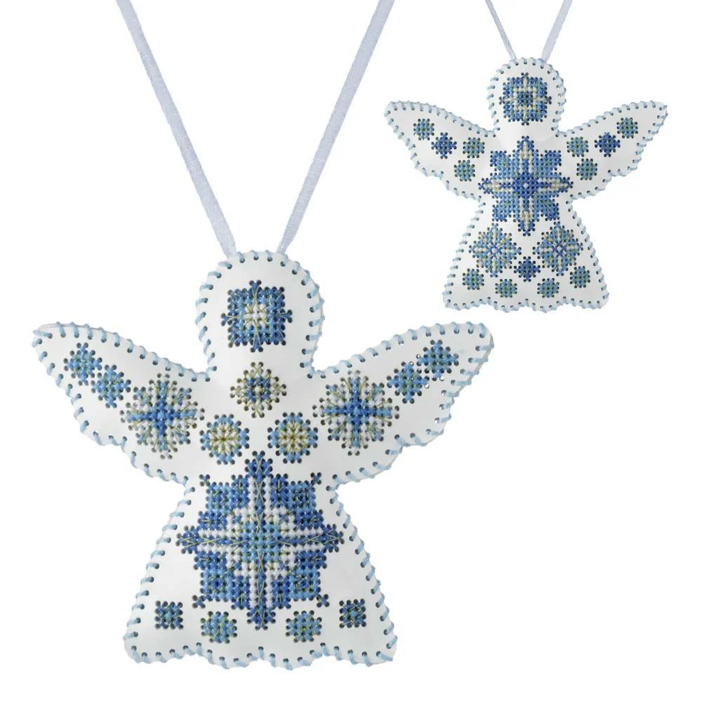 Cross Stitch Kit Angel Christmas Ornament DIY Christmas Ornament on Faux Leather