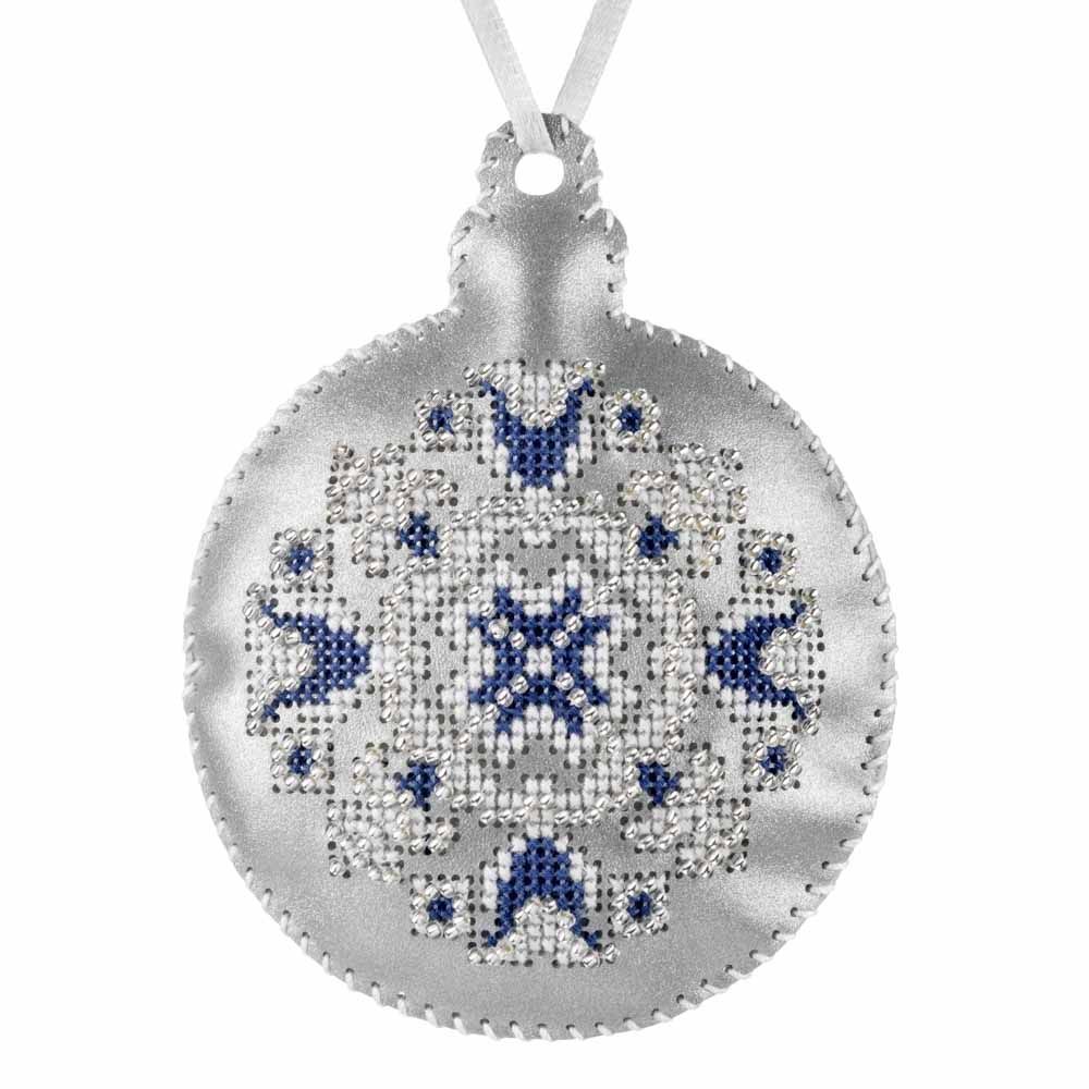 Cross Stitch Kit Bauble Christmas Ornament DIY Christmas Ornament on Faux Leather