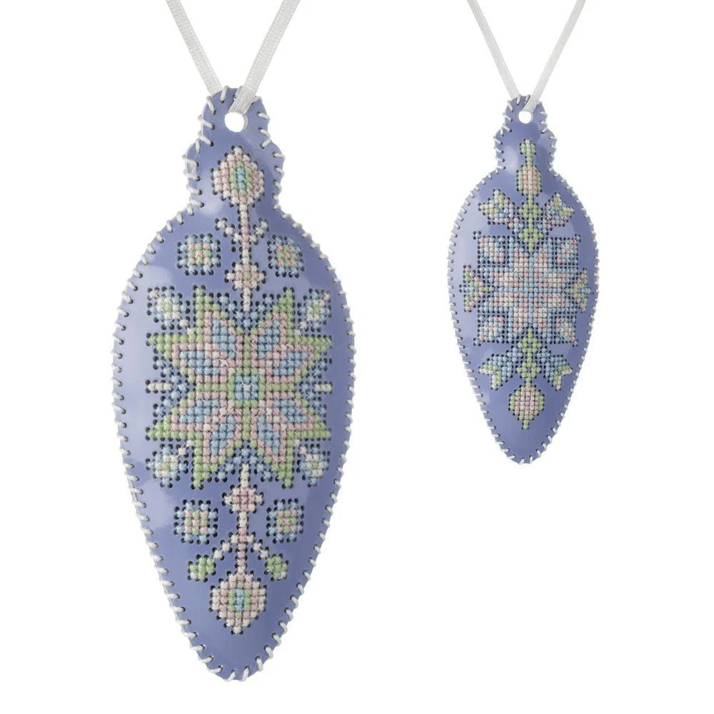 Cross Stitch Kit Icicle Christmas OrnamentDIY Christmas Ornament on Faux Leather