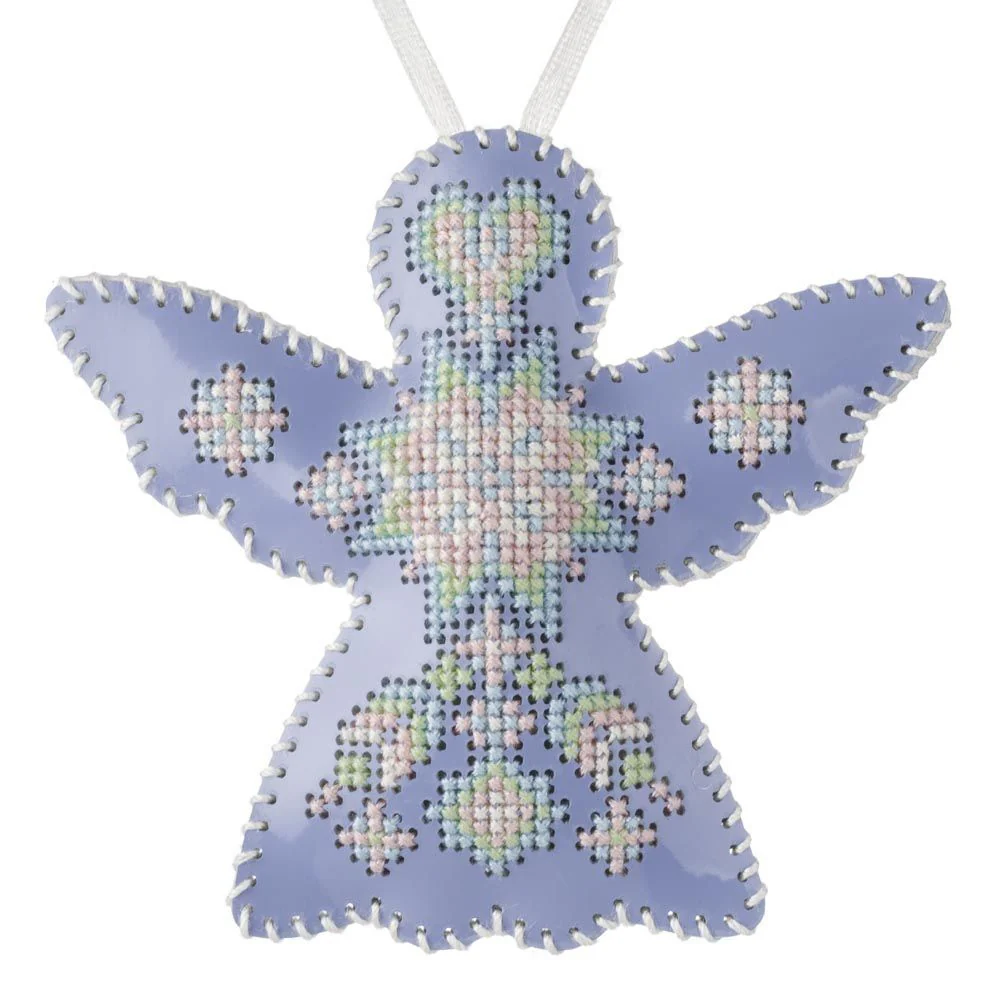 Cross Stitch Kit Angel Christmas Ornament DIY Christmas Ornament on Faux Leather