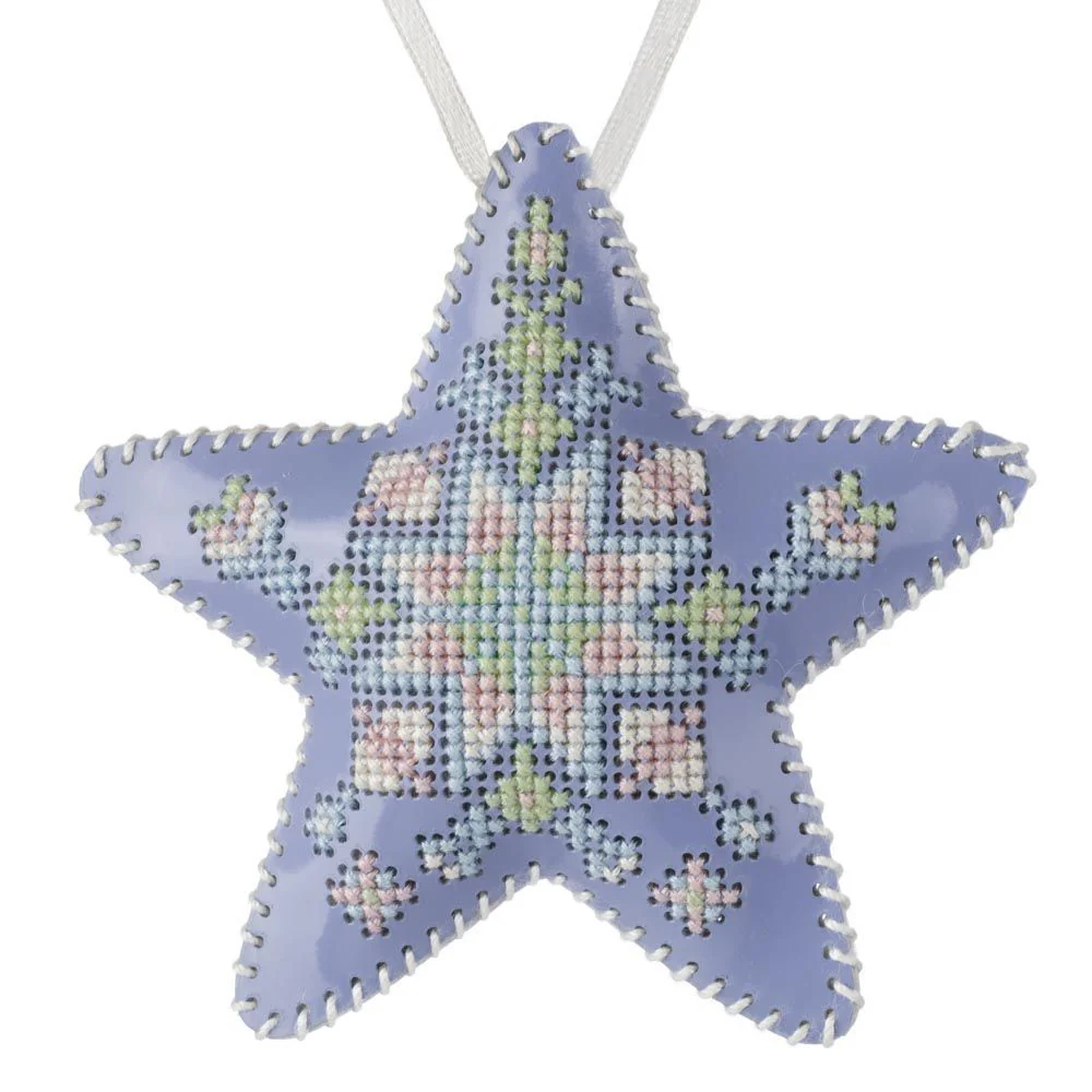 Cross Stitch Kit Star Christmas Ornament DIY Christmas Ornament on Faux Leather
