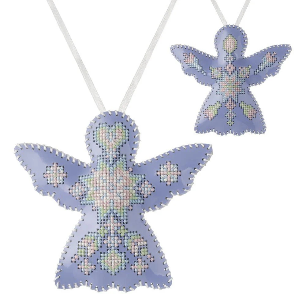 Cross Stitch Kit Angel Christmas Ornament DIY Christmas Ornament on Faux Leather