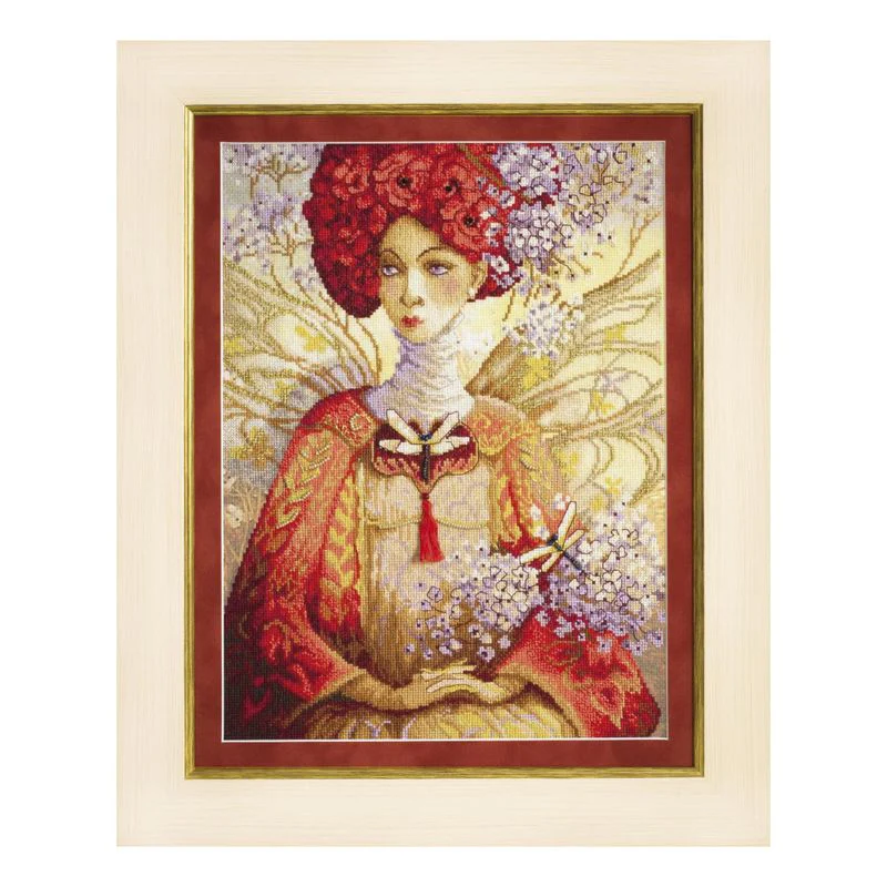 DIY Cross stitch kit with a printed canvas 