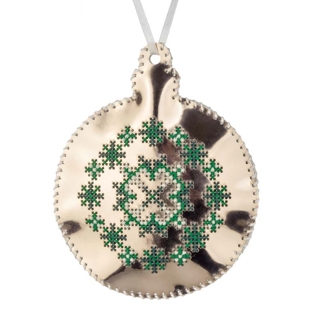 Cross Stitch Kit Bauble Christmas Ornament DIY Christmas Ornament on Faux Leather