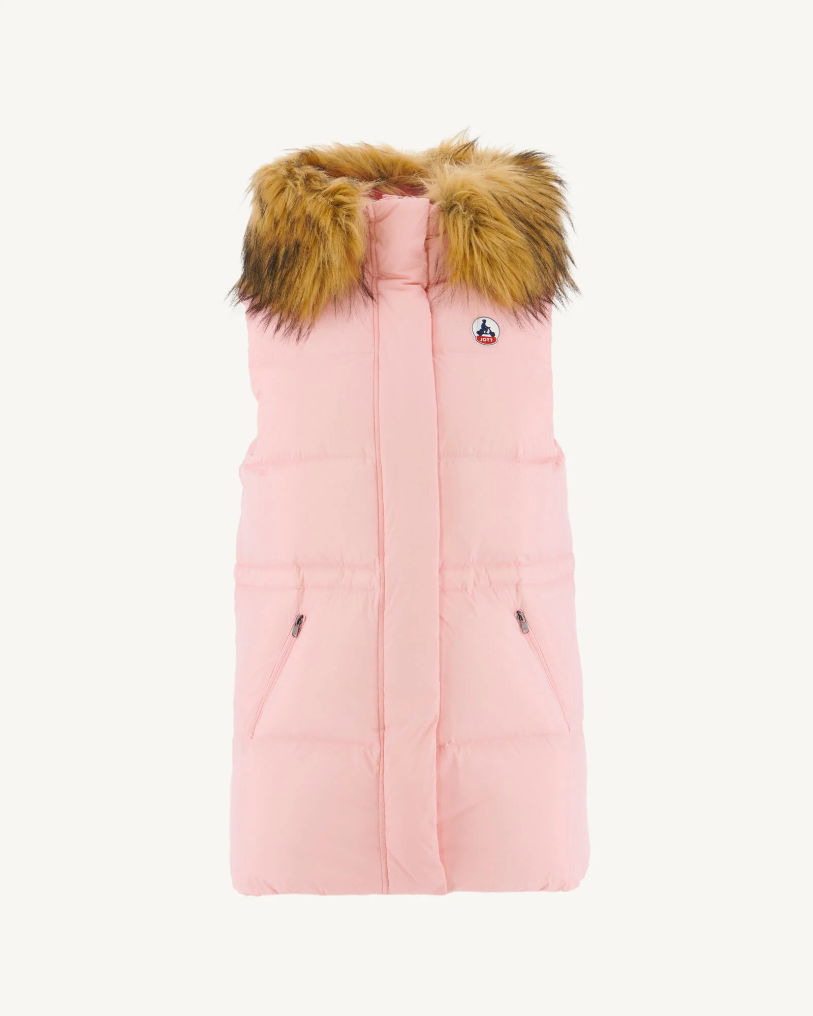 Down jacket sleeveless hooded Grand Froid Rose pêche Texas 2.0