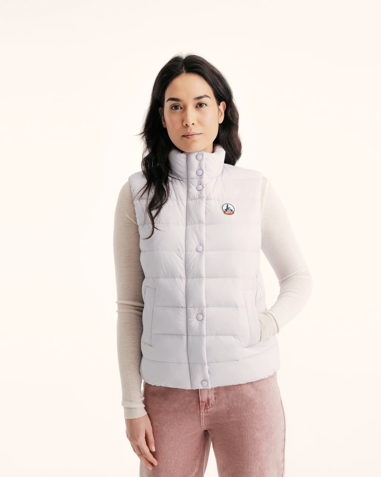 Down jacket light sleeveless Pale mauve Valentine