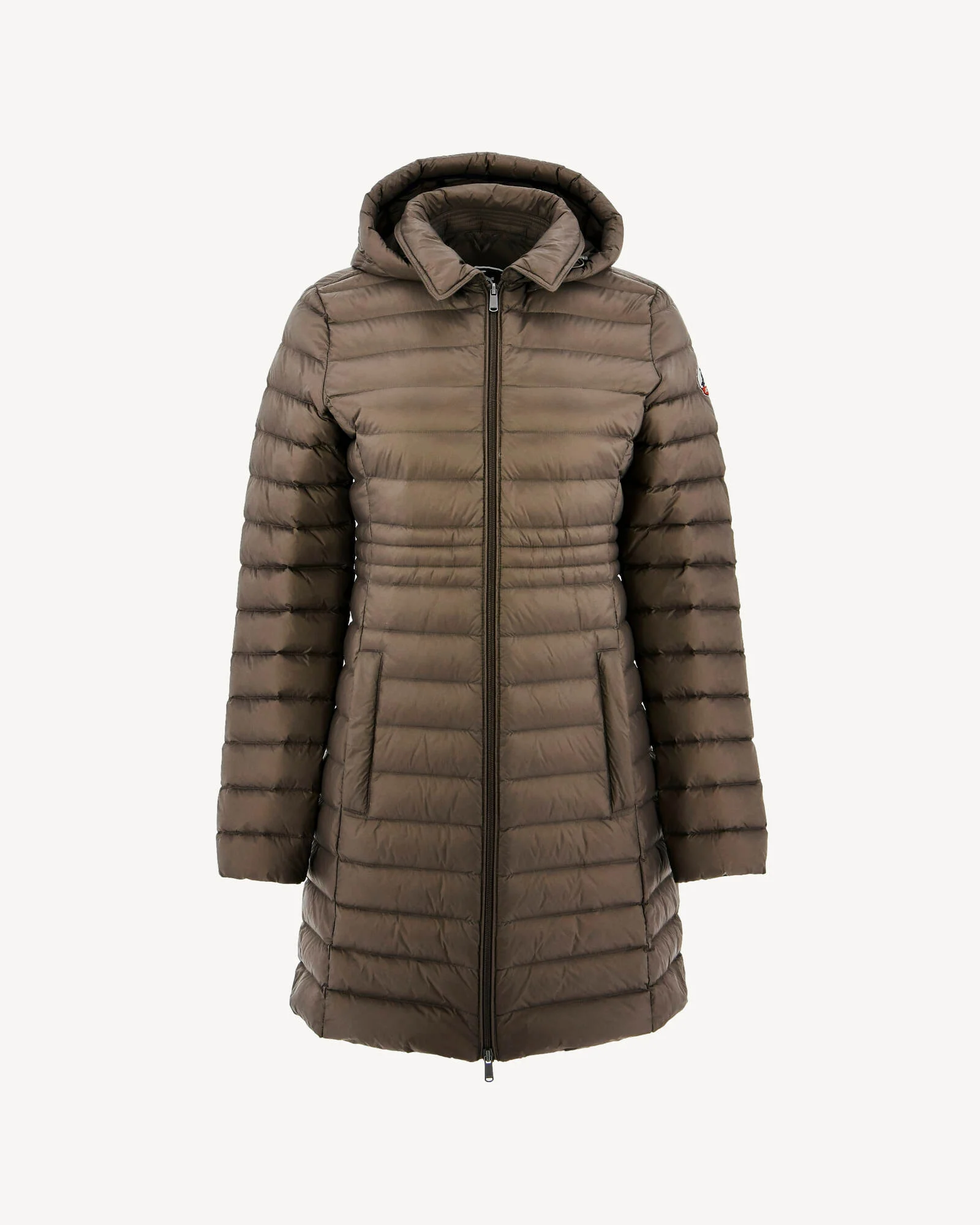 Down jacket long hoodie Taupe Vero 2.0