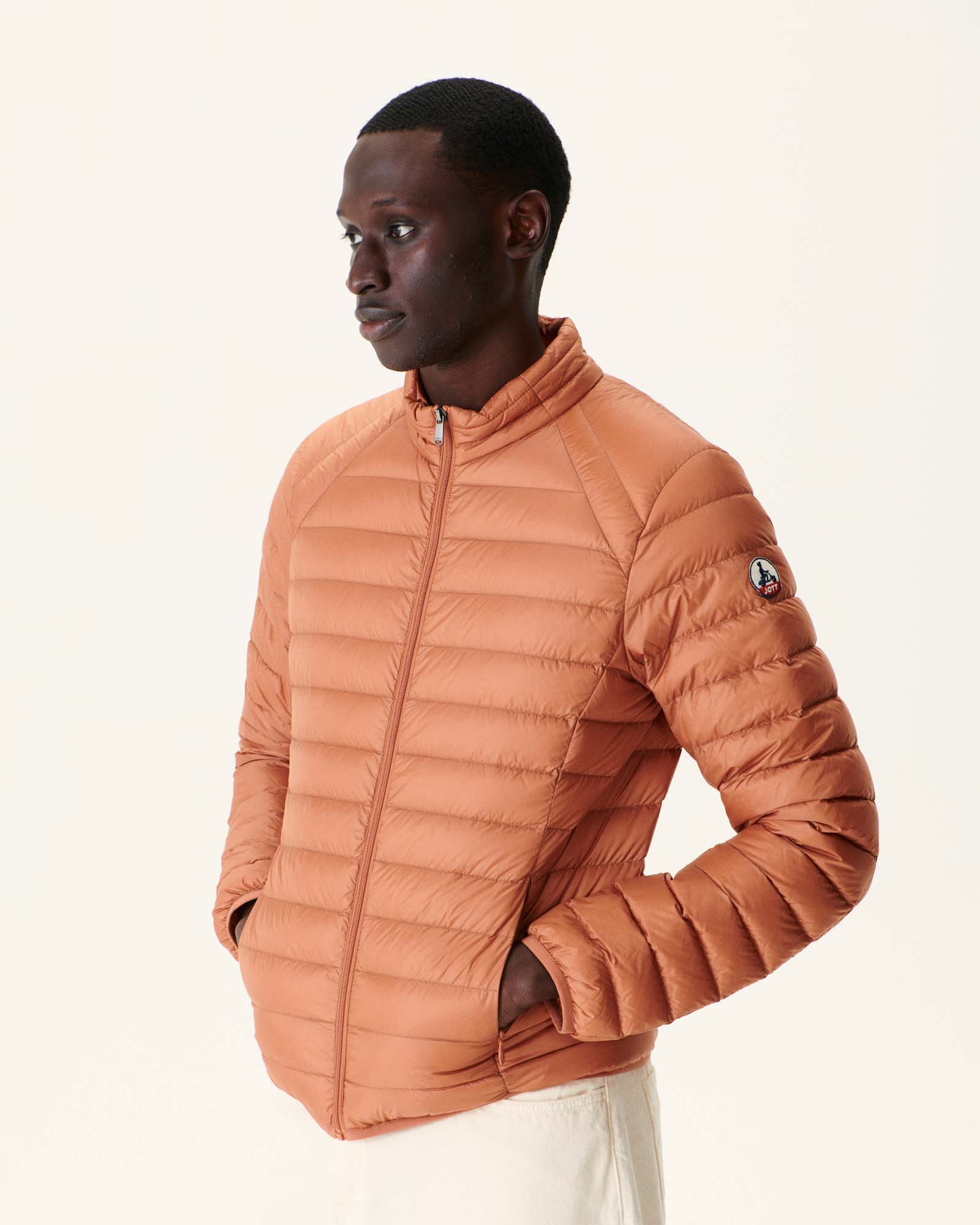 Lightweight Camel Mat down jacket