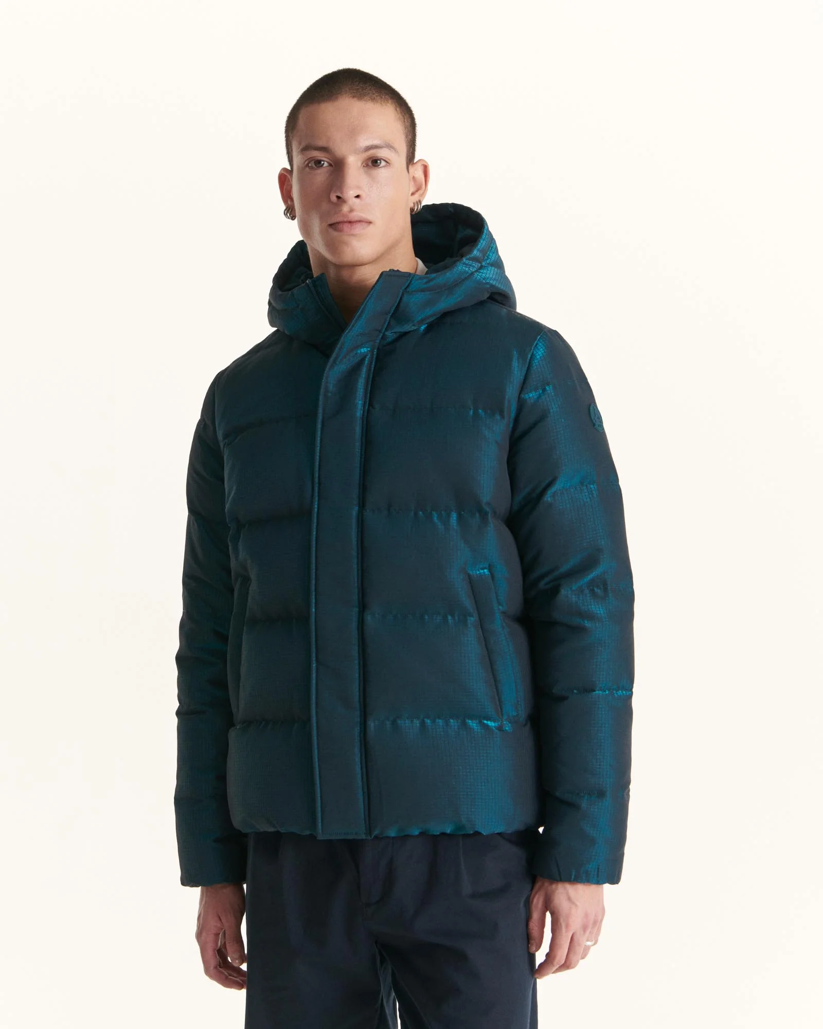 Down jacket Grand Froid Christmas blue Happy