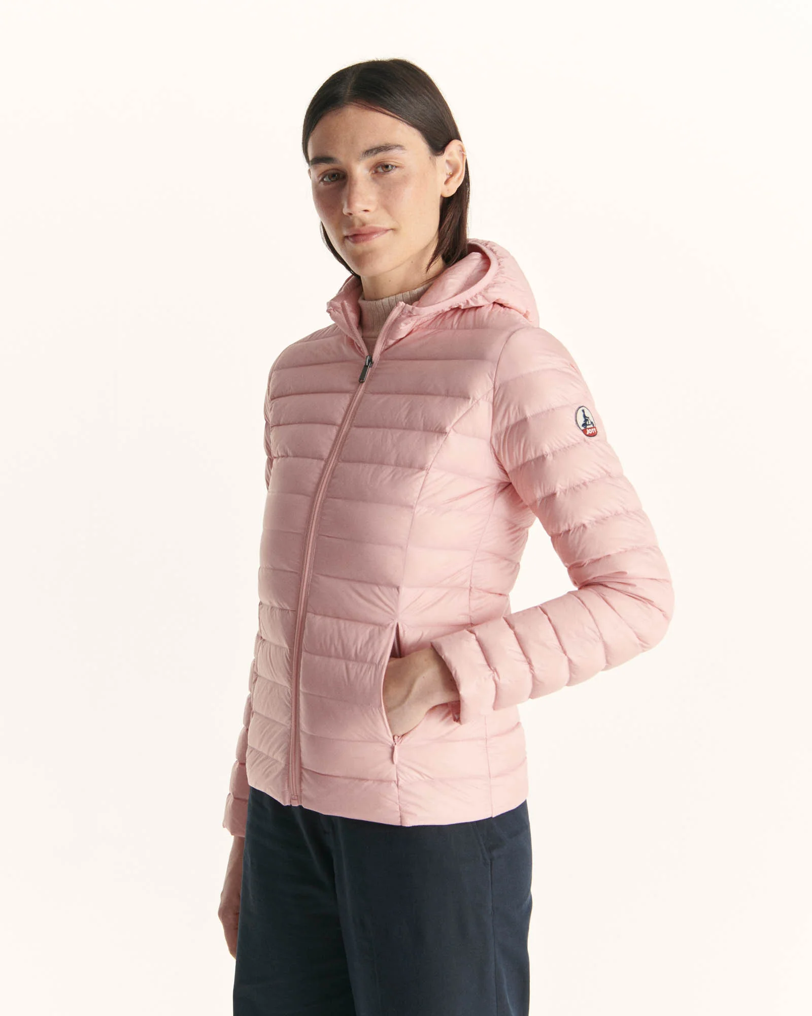 Down jacket light Peach pink hoodie Cloe