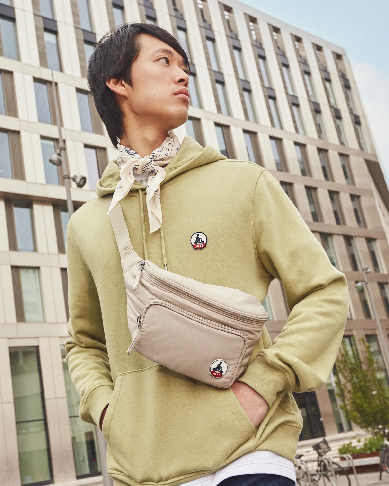 Dena 2.0 Beige bi-material fanny pack