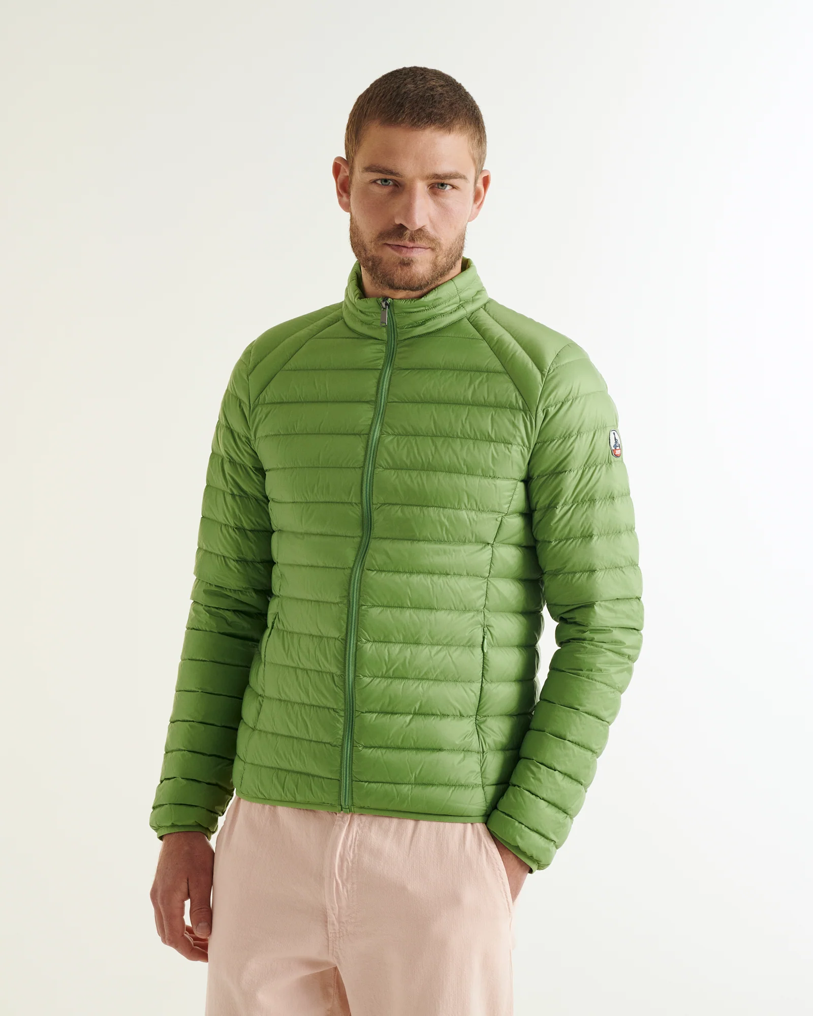 Down jacket light Fern green Matte