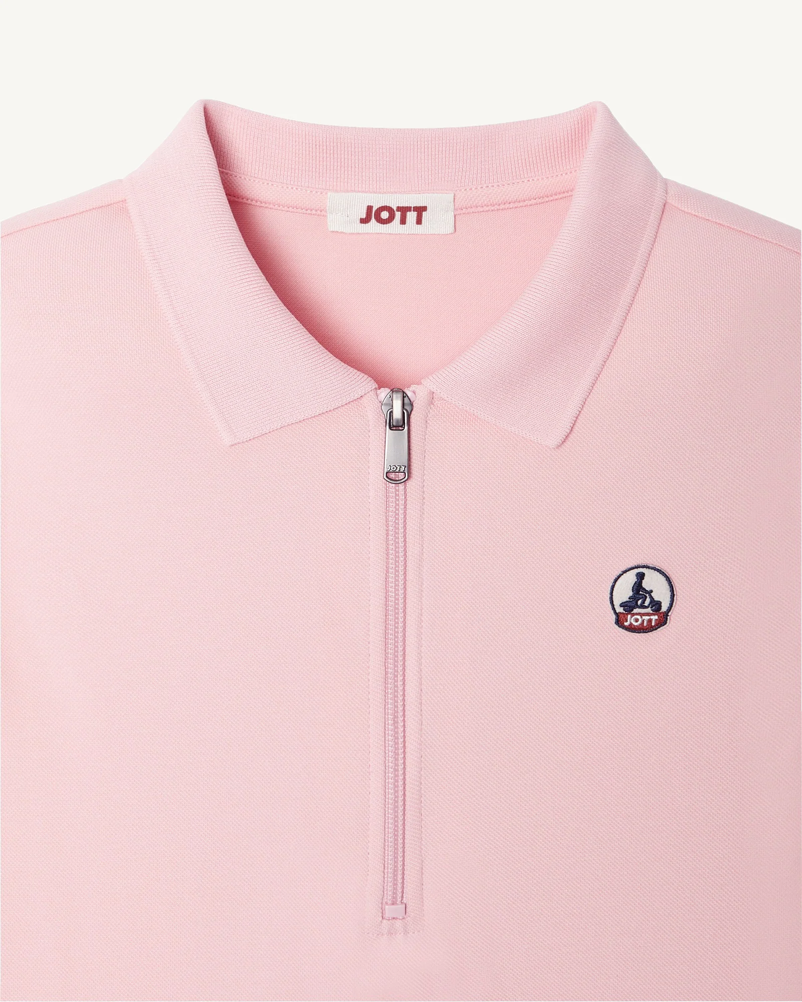 Esmeralda sleeveless polo dress in pink peach organic cotton