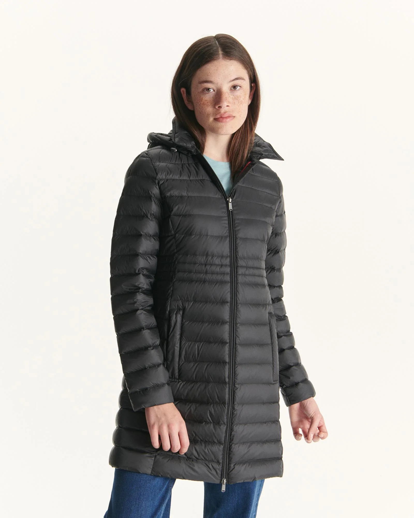 Down jacket long hoodie Black Vero 2.0