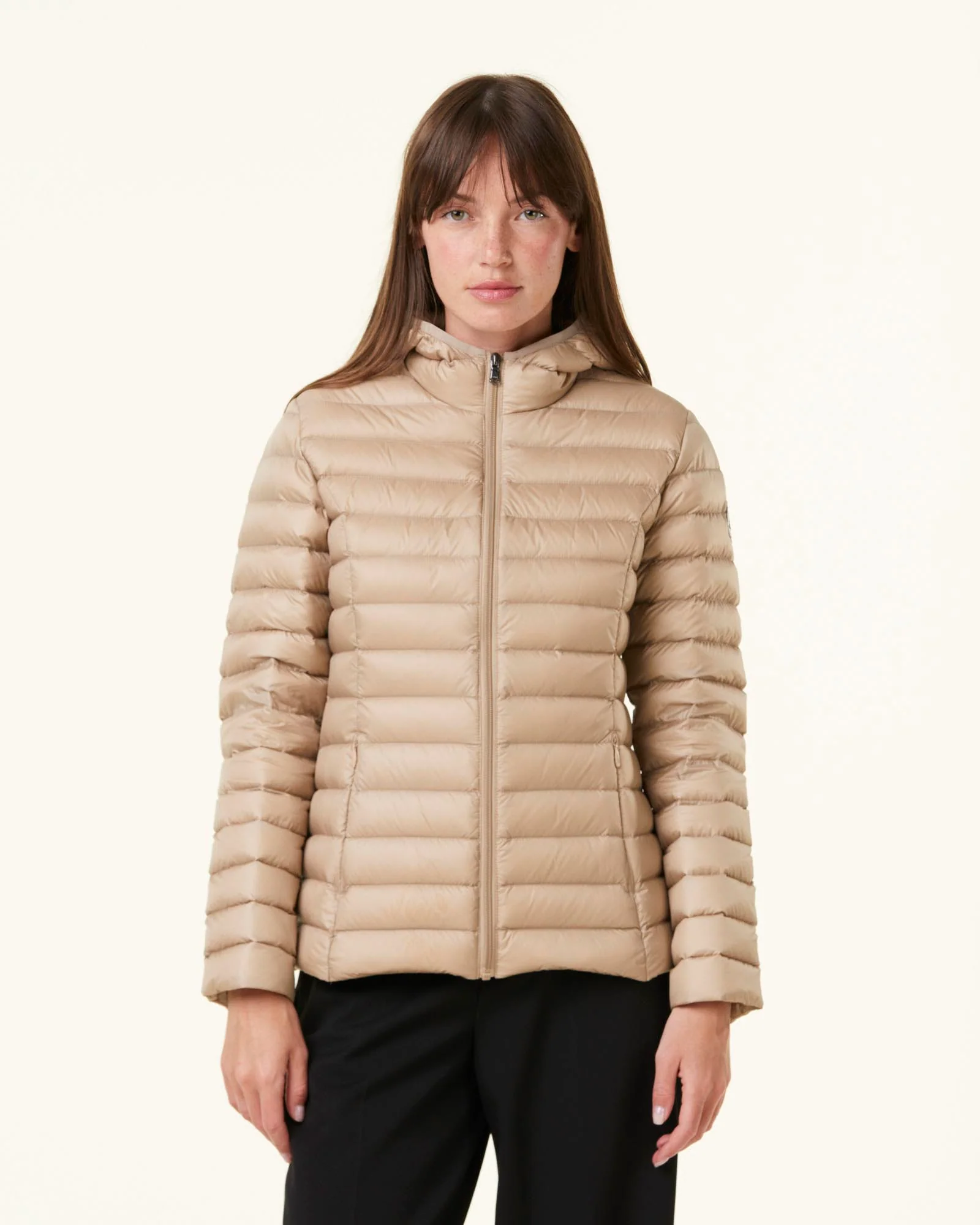 Lightweight hooded down jacket Beige Cloe