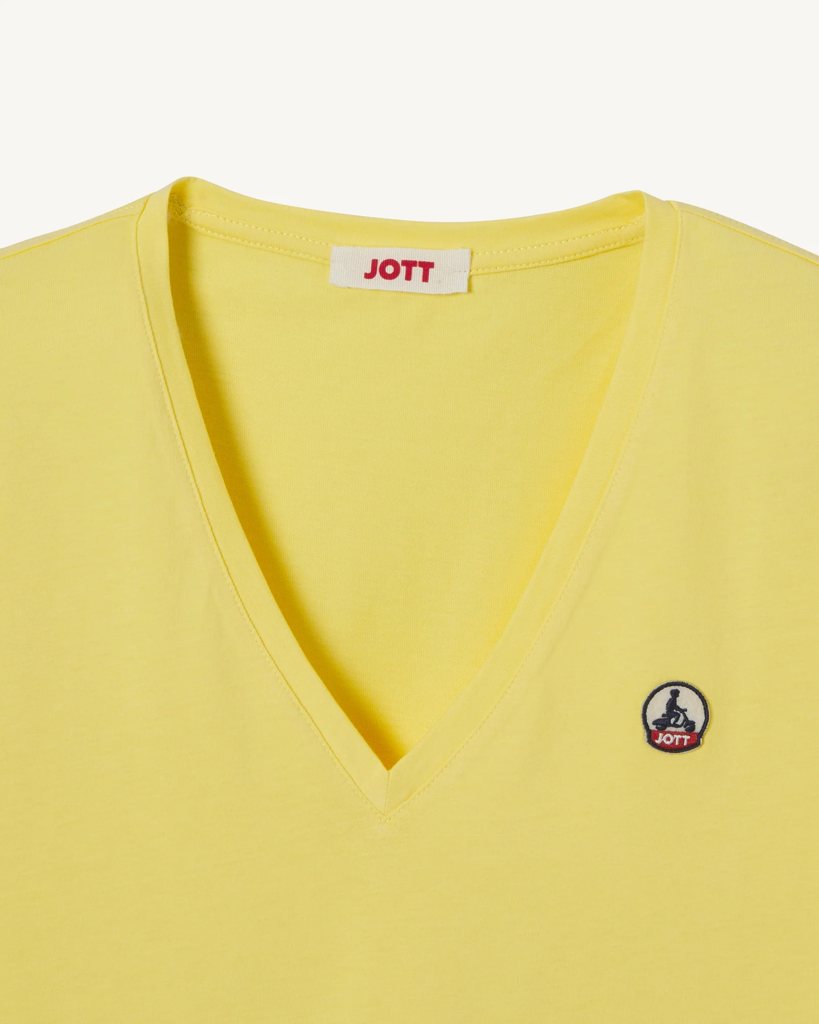 Plain V-neck T-shirt in organic cotton Honey Cancun 2.0